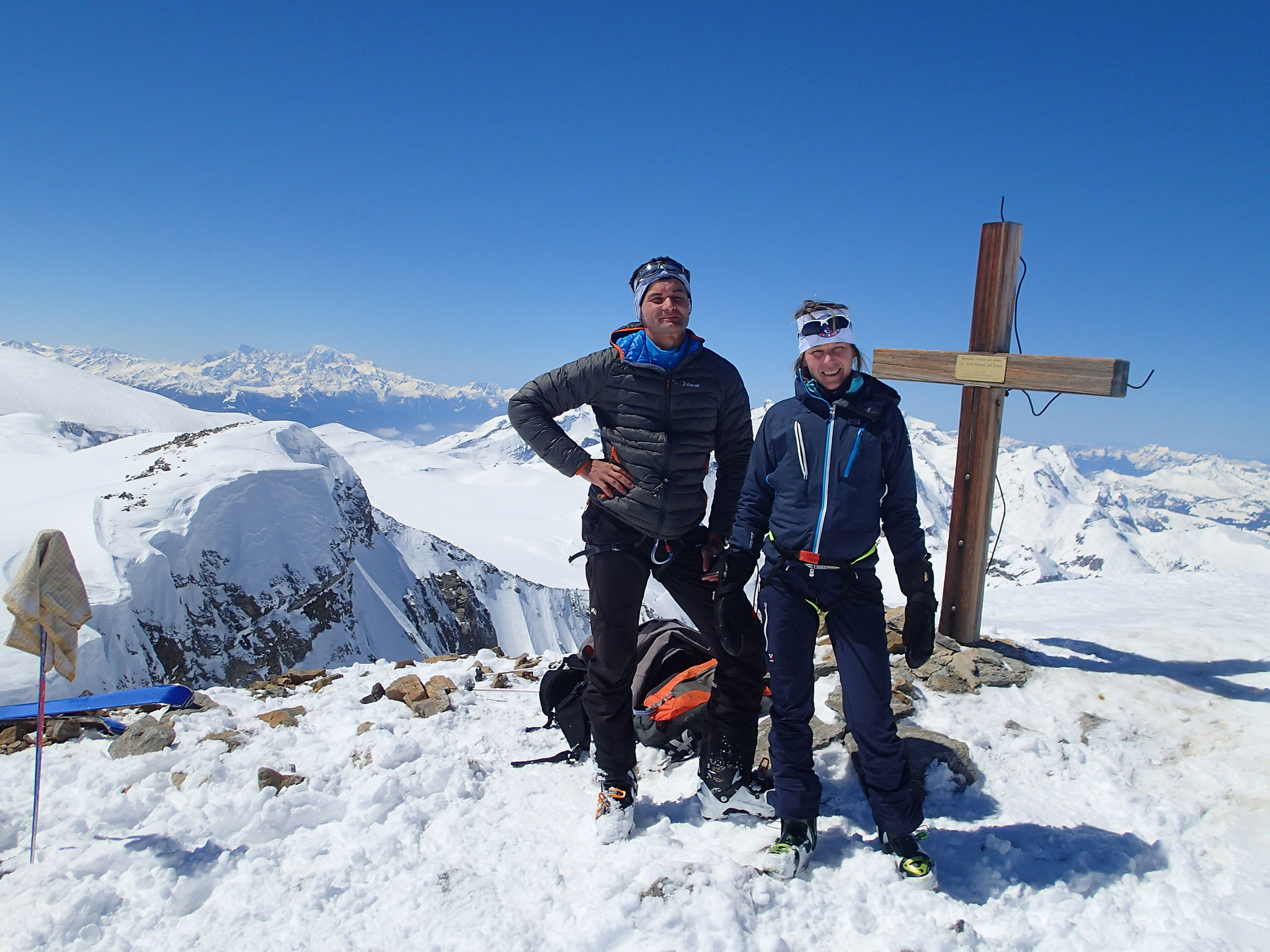 Sophie et Benoit au sommet du Mittelgipfel