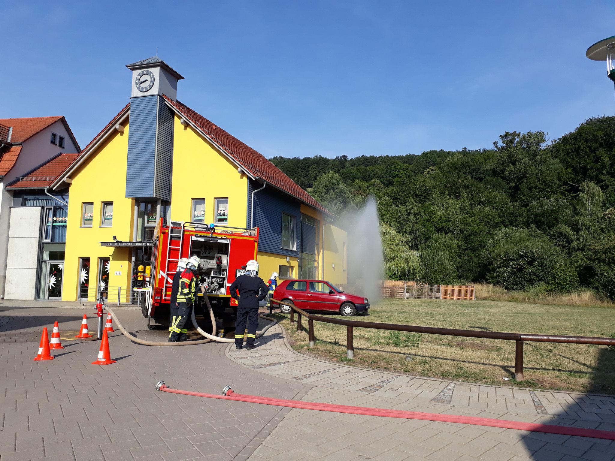 20.07.2018 Brandschutzübung - B. Anzius Kindergarten Farnroda