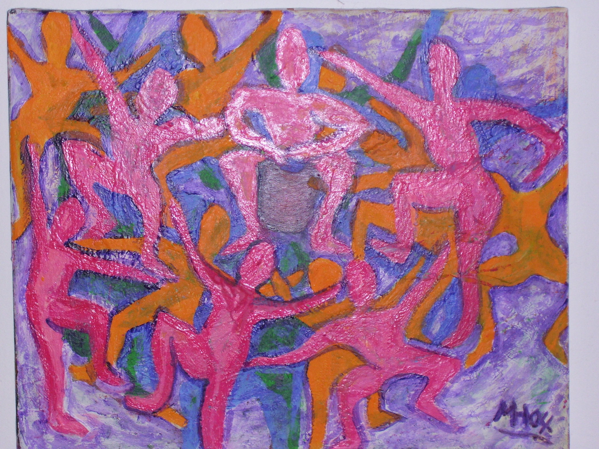 Tanz, 2004, Guache/Karton, 60x60 cm