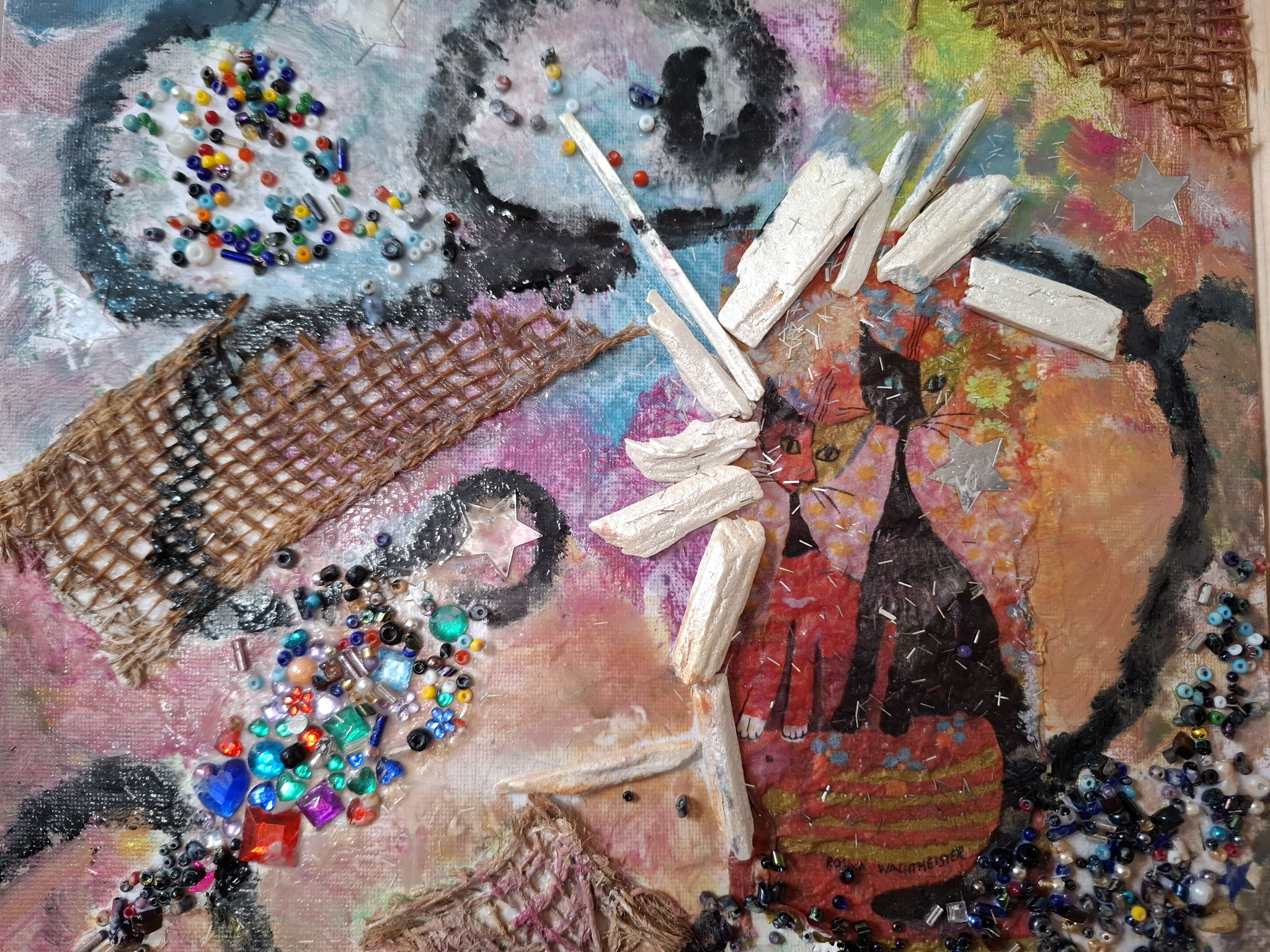 Ohne Titel 2025, Mischtechnik/Leinwand, 30x25 cm