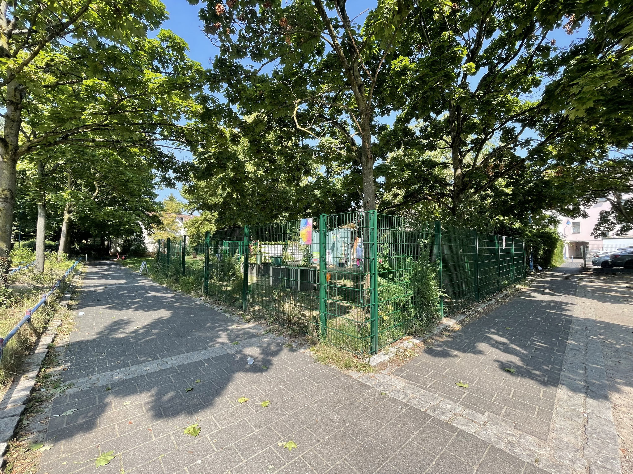 August 2025: Fußgängerweg und Genovevagarten