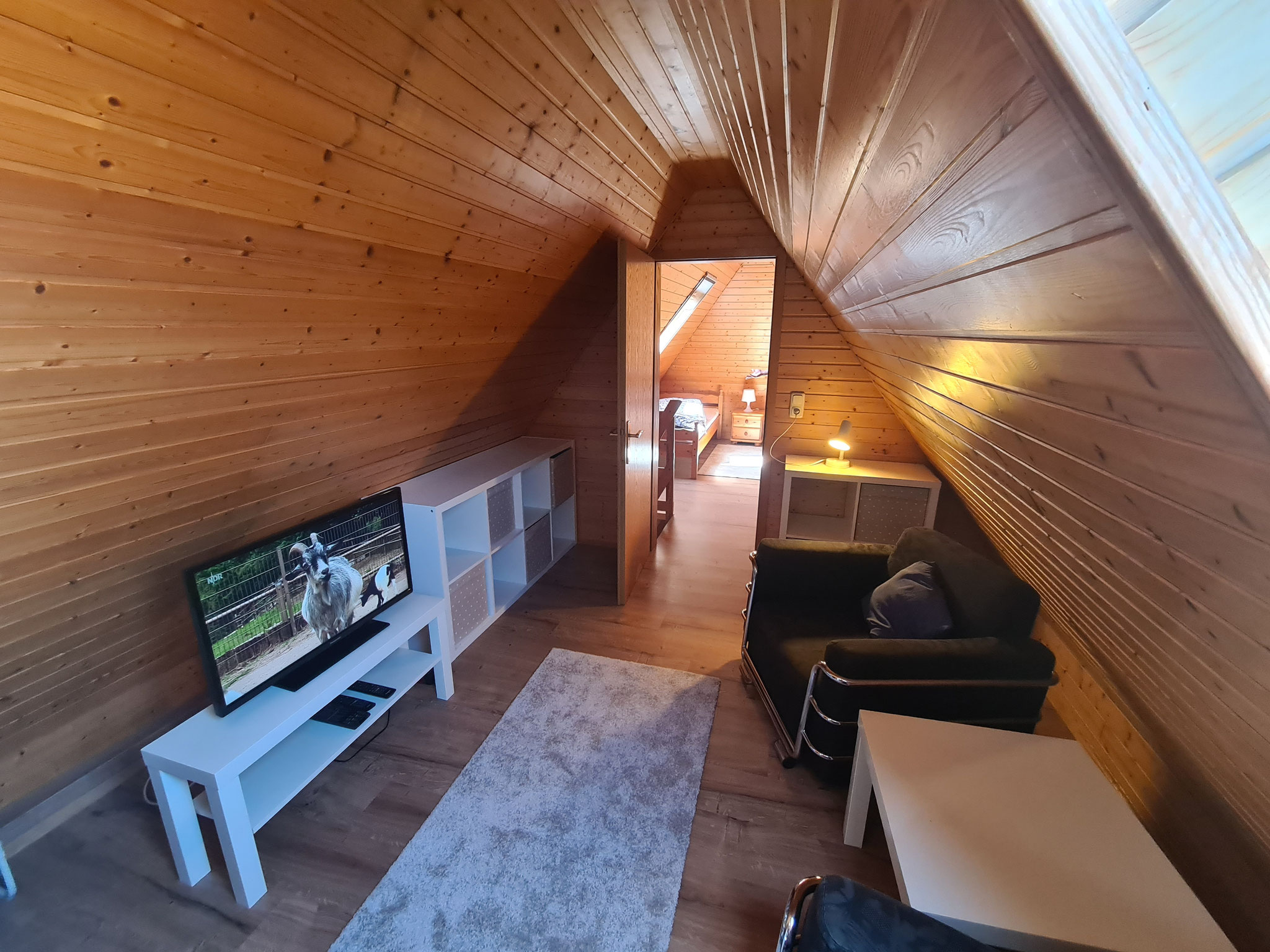 Fernsehecke im Dachgeschoss