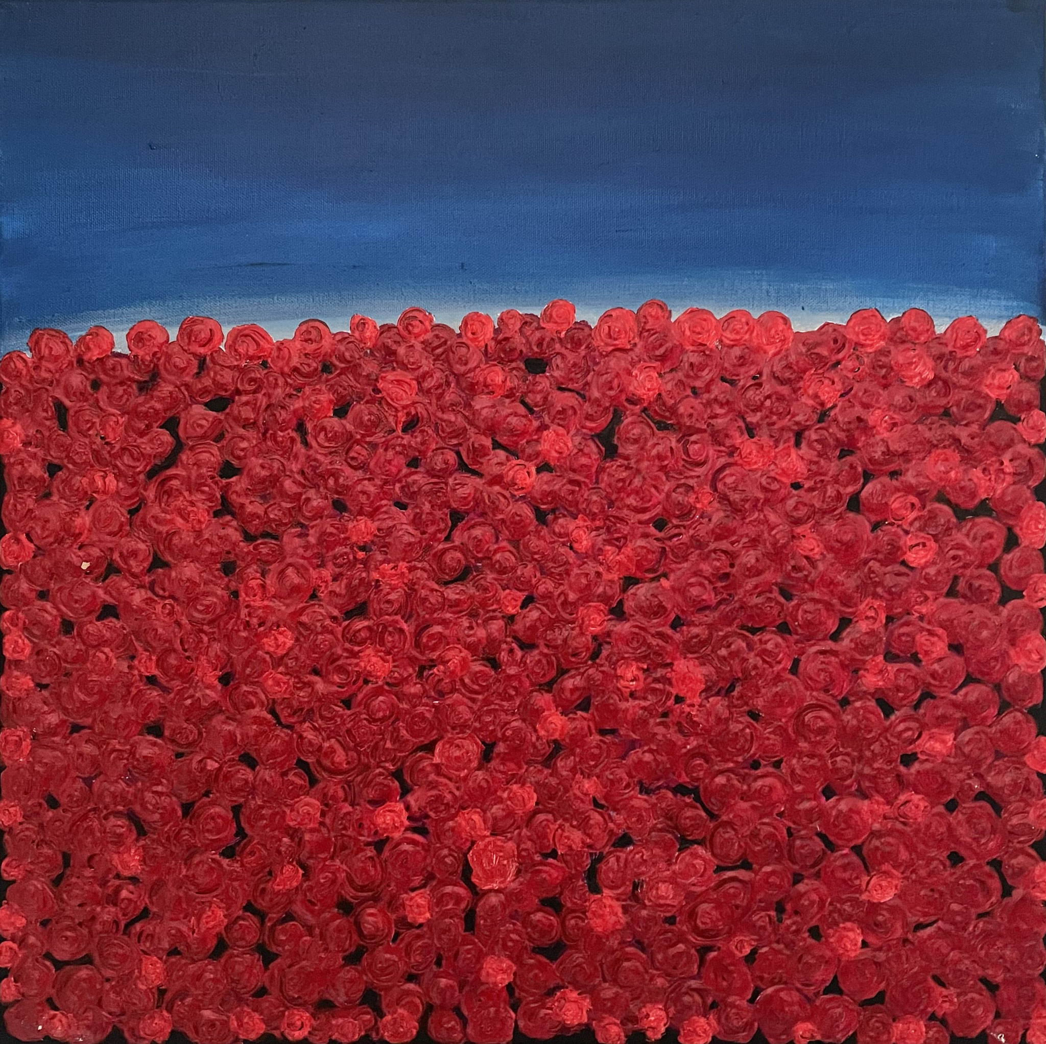 red flower field - 60x60 cm - present to my sister-in-law