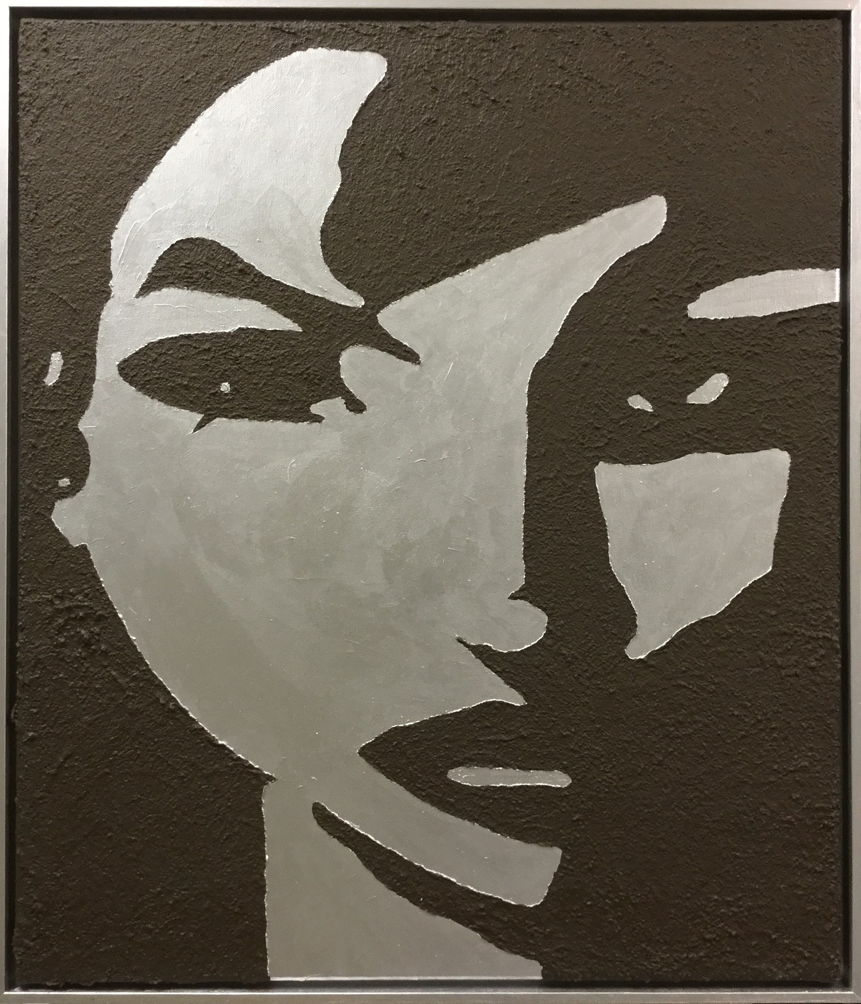 face silver/brown  -  73x63 cm (framed) - CHF 680.--
