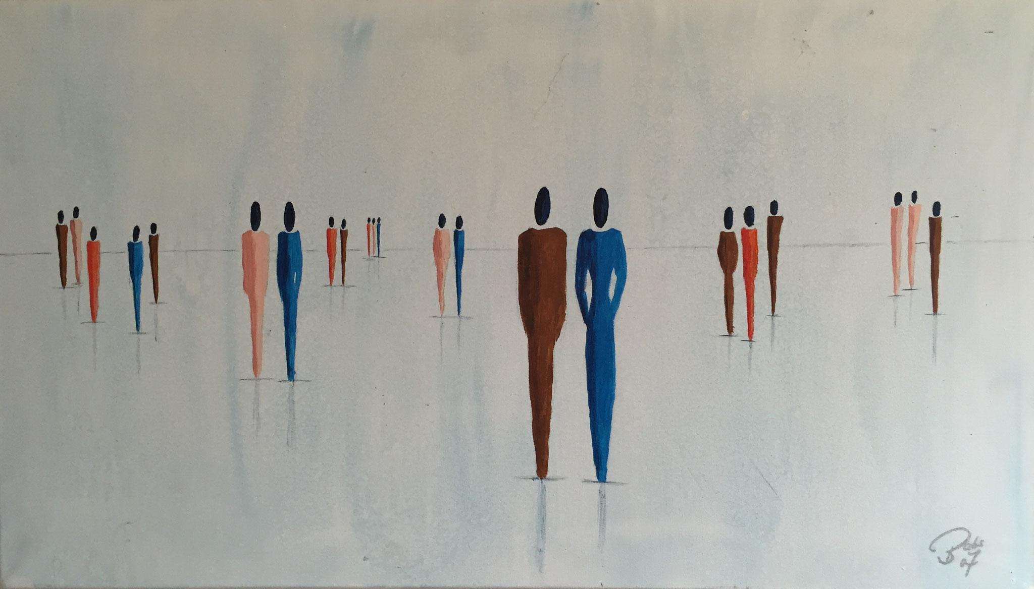 people blue - 50x80 cm - present to my sister-in-law