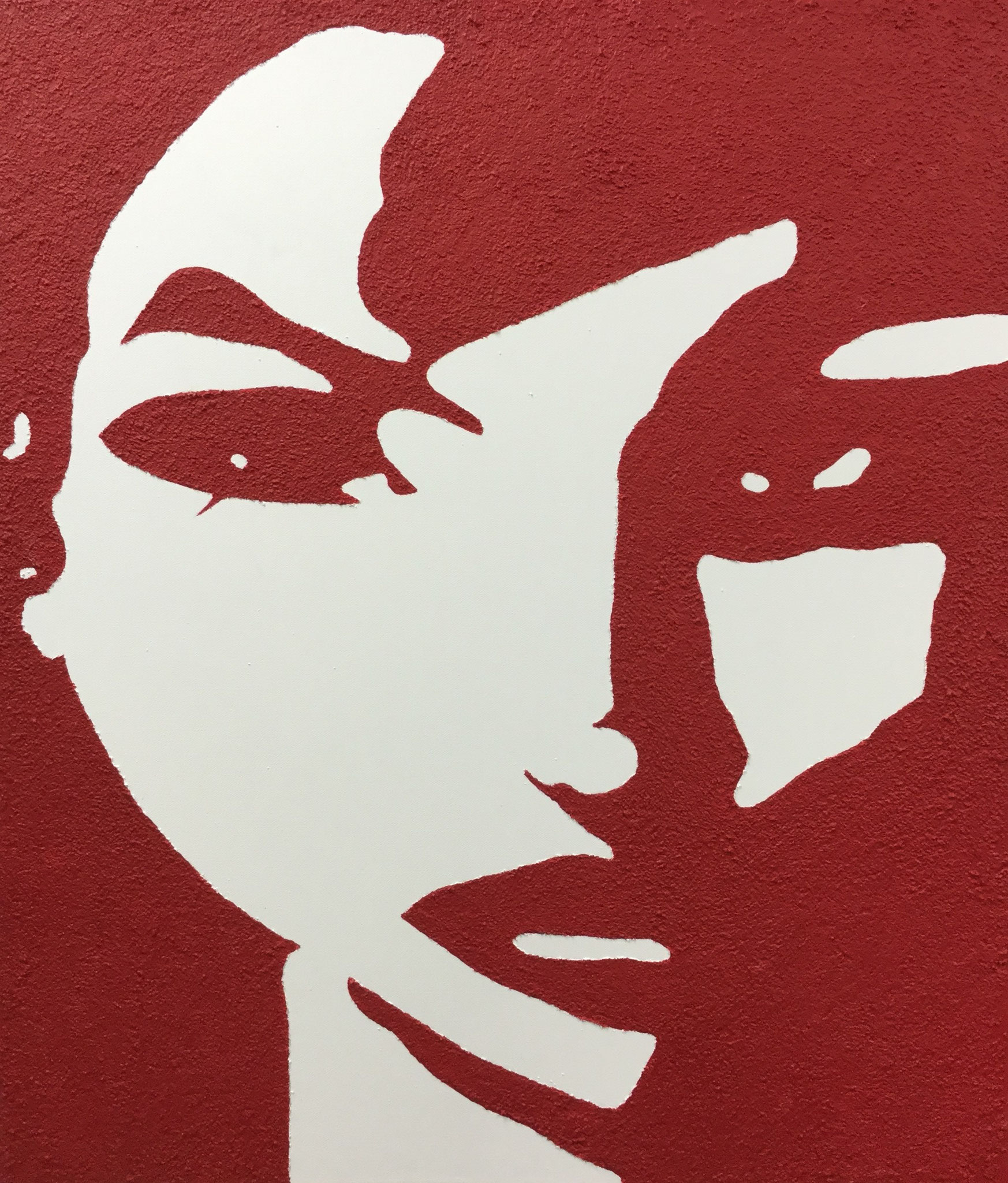 face white/red  -  70x60 cm - CHF 650.--