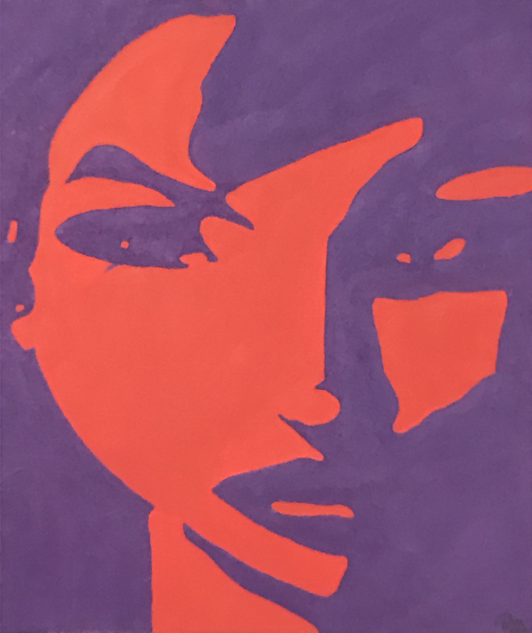 face red/violet  -  70x60 cm - CHF 650.--