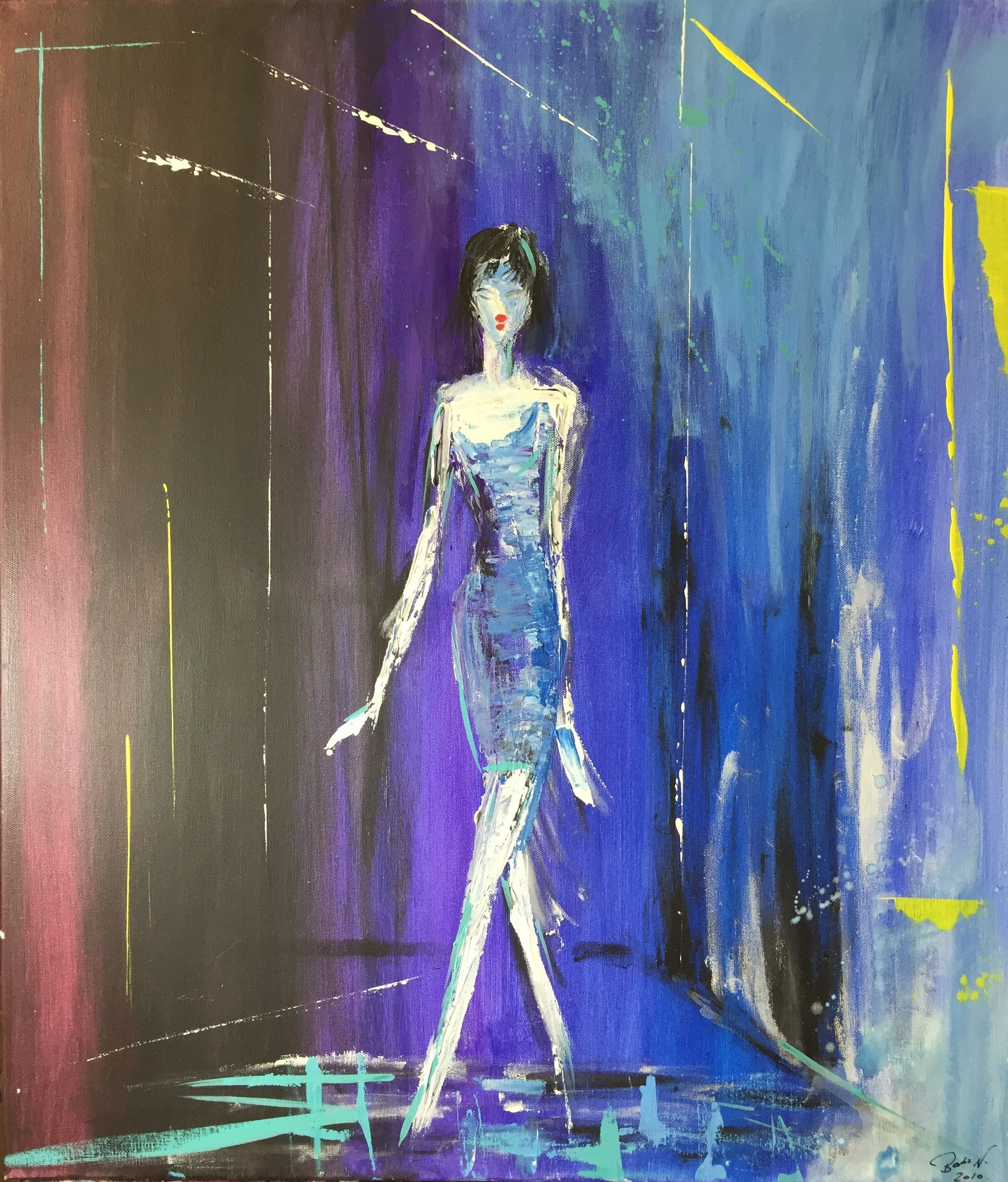 blue lady - 70x60 cm - present to my sister-in-law