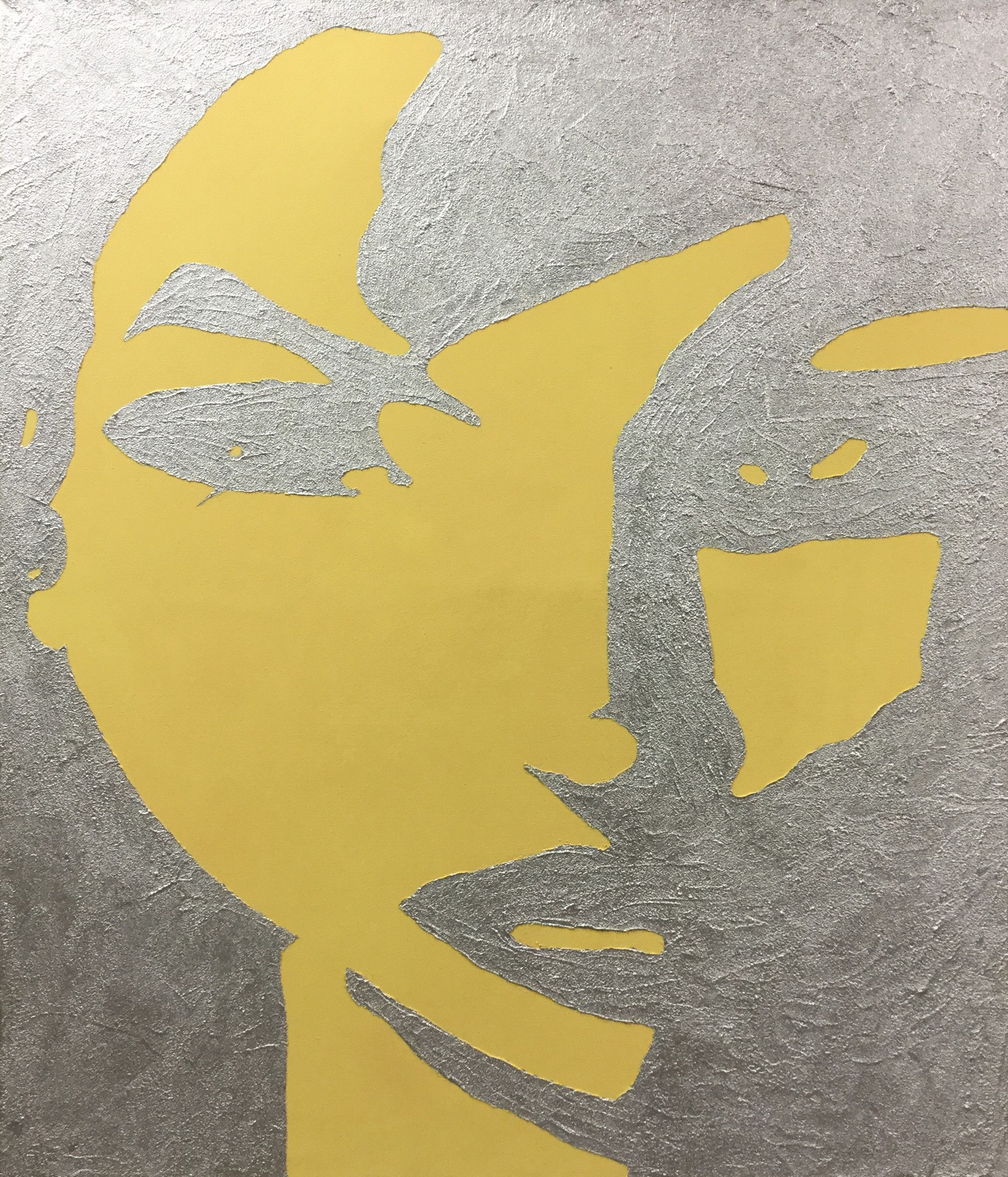 face yellow/silver  -  70x60 cm - CHF 650.--