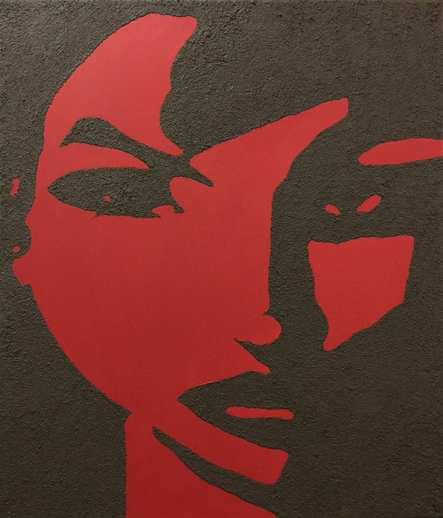 face red/brown  -  70x60 cm - CHF 650.--