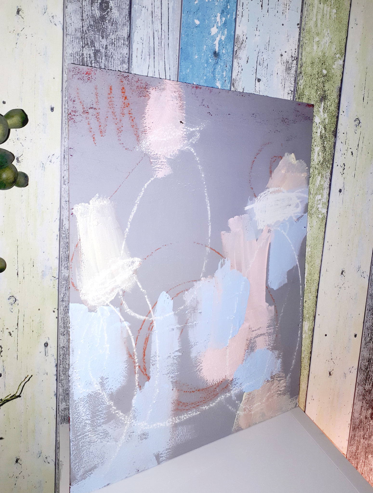 Familienkreis gemalt auf MDF für Bilderrahmen