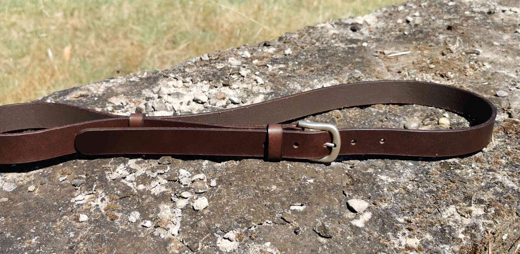 cintura cuoio marrone scuro