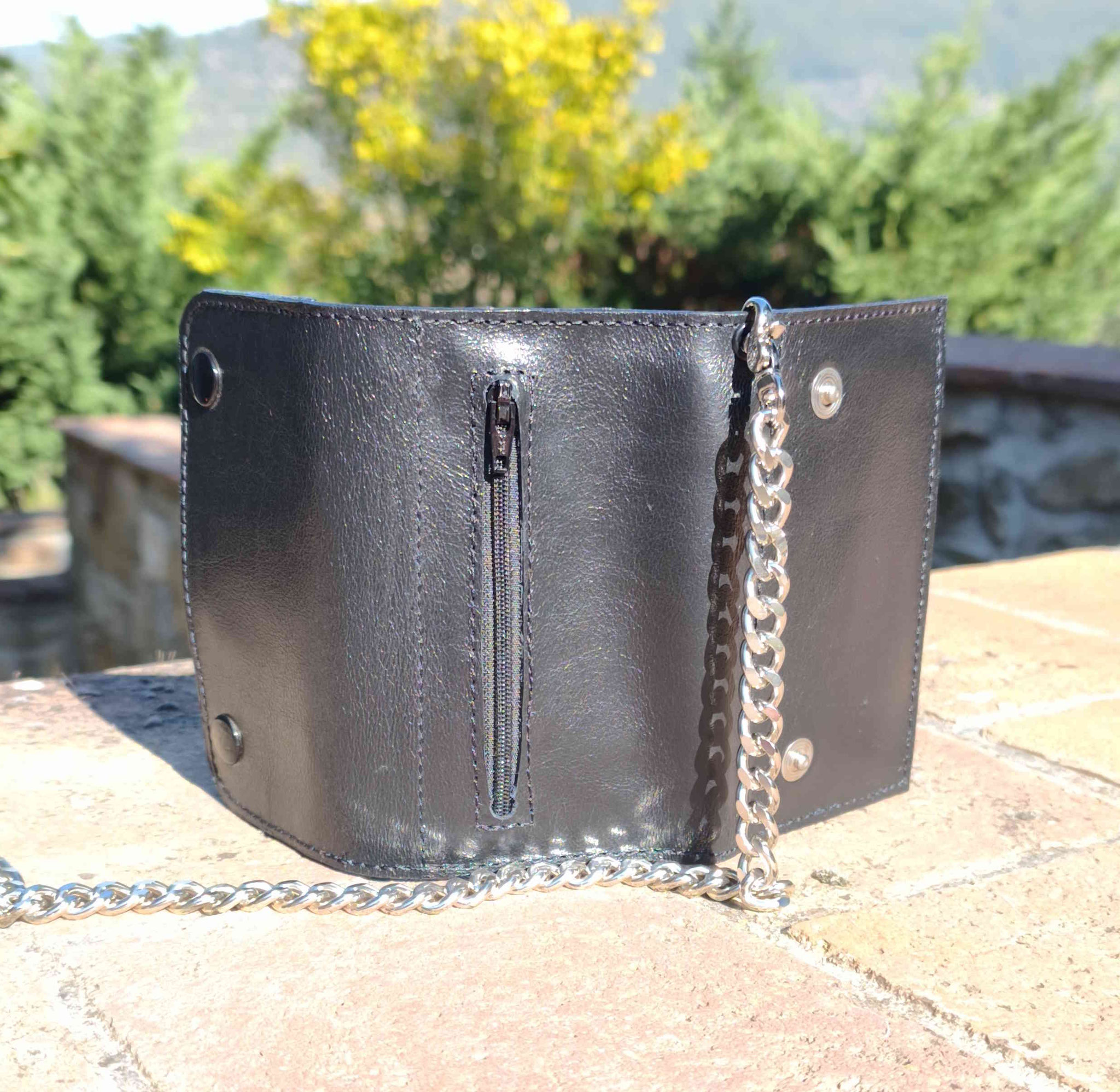 portafogli con catena nero
