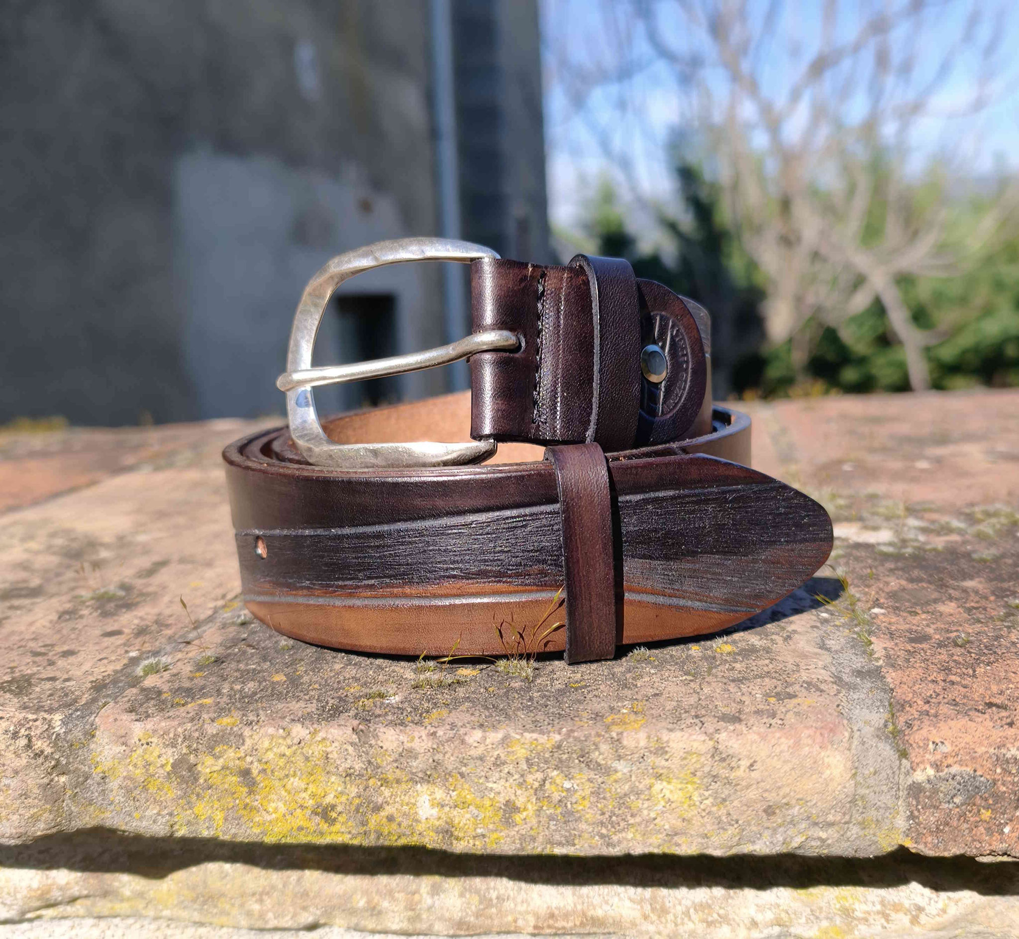 cintura marrone/grigio