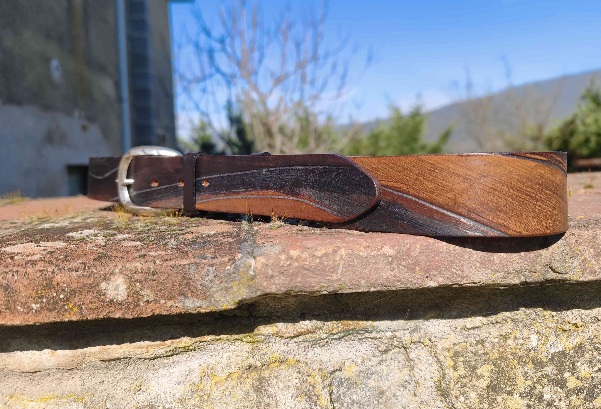 cintura marrone/grigio