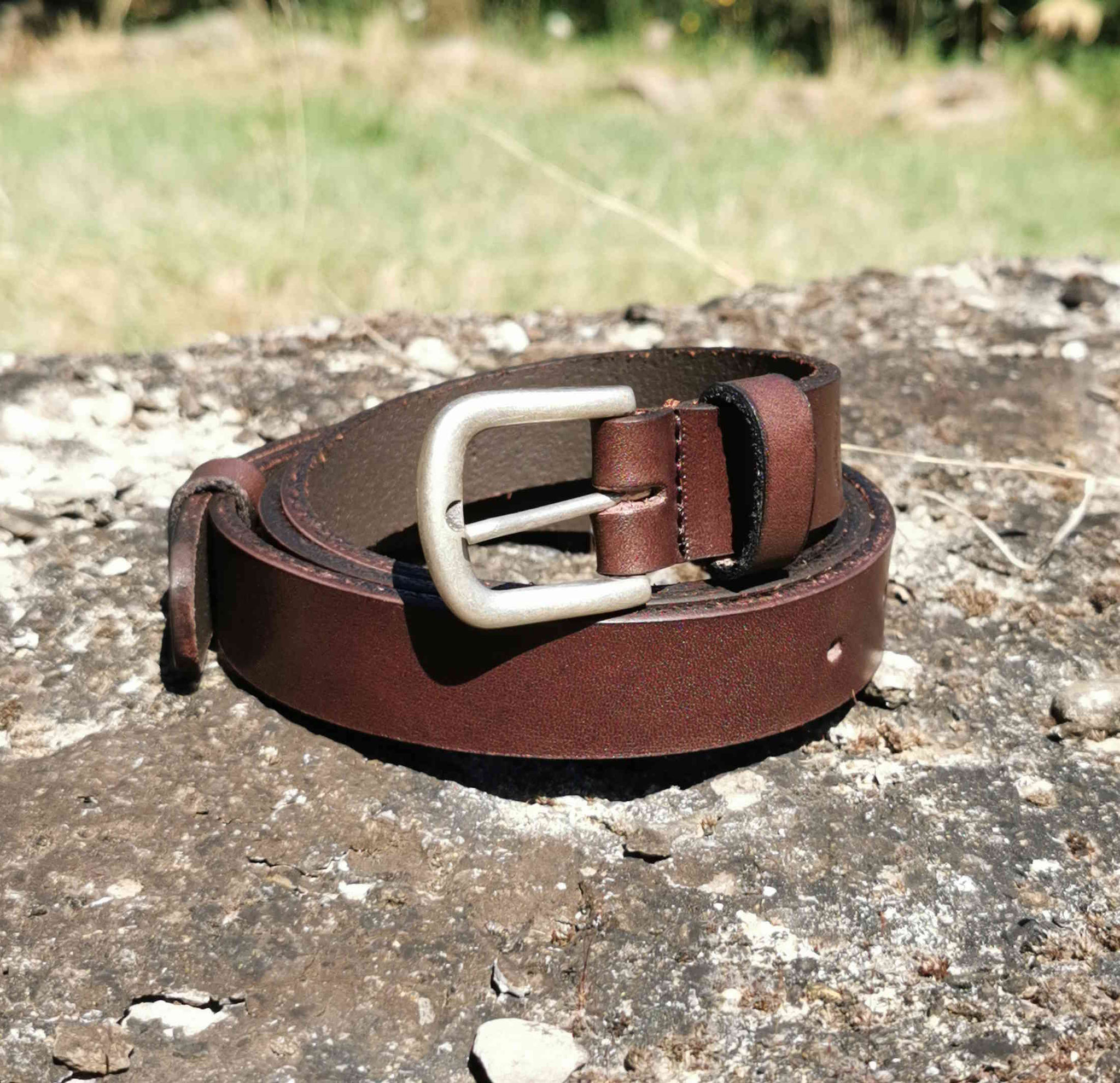 cintura cuoio marrone scuro