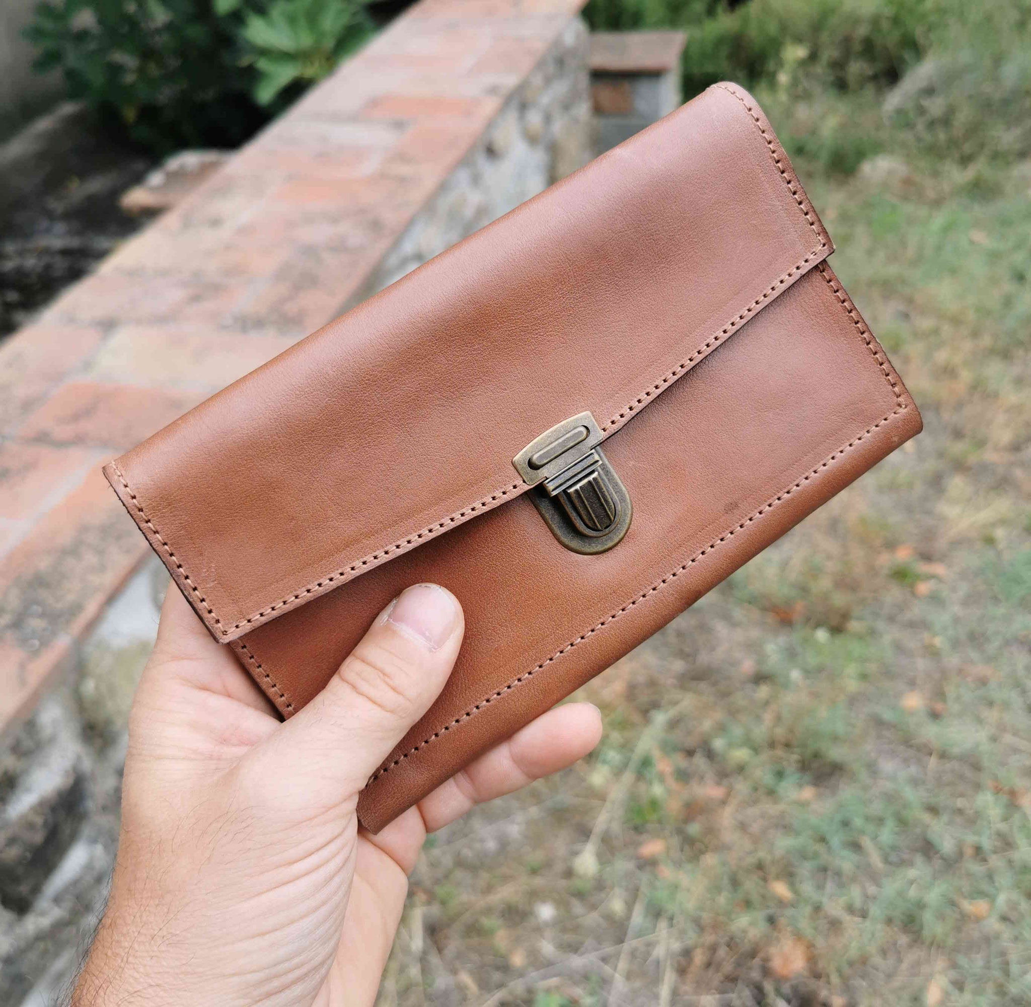 portafogli soffietto marrone