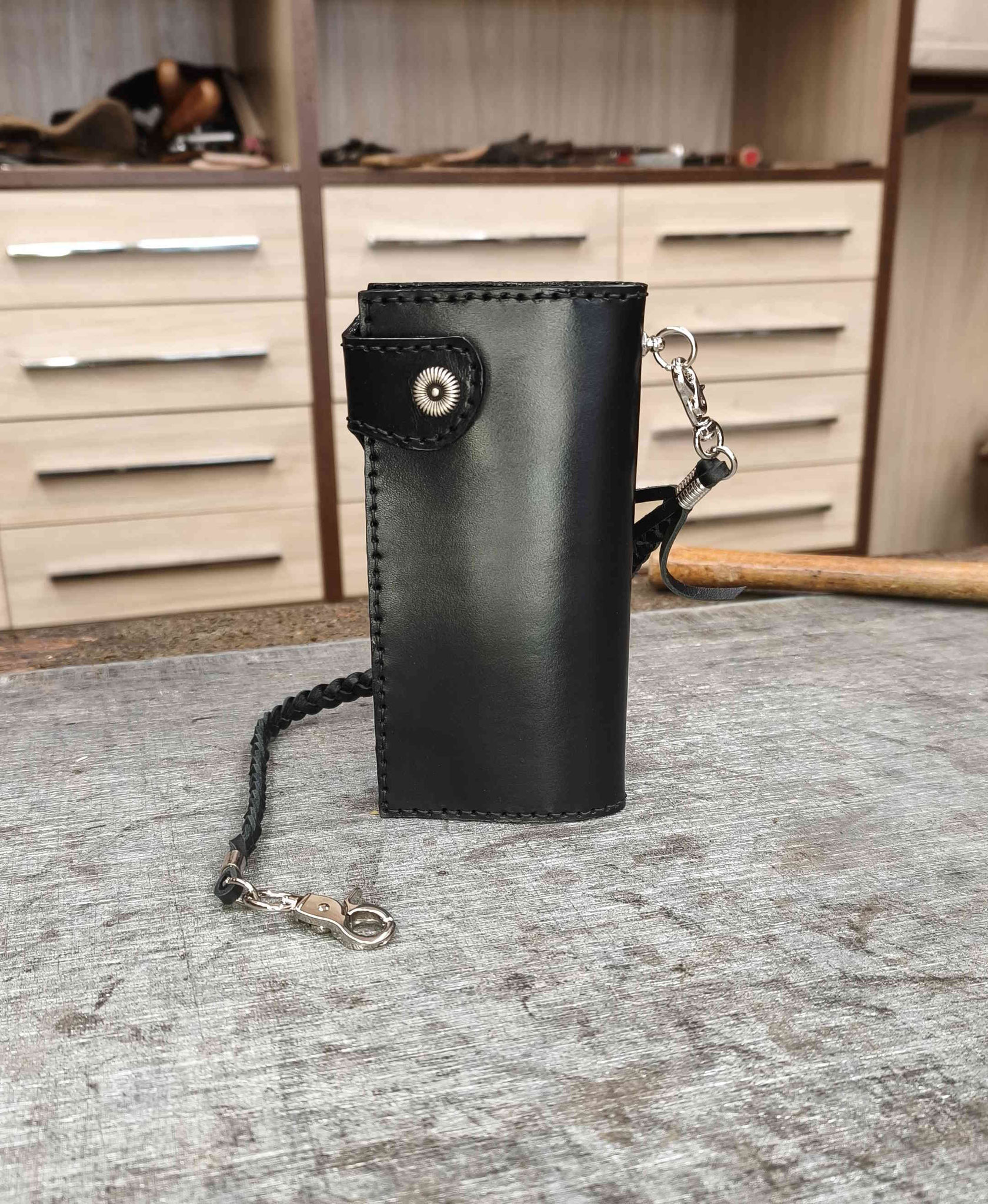 portafogli con catena nero