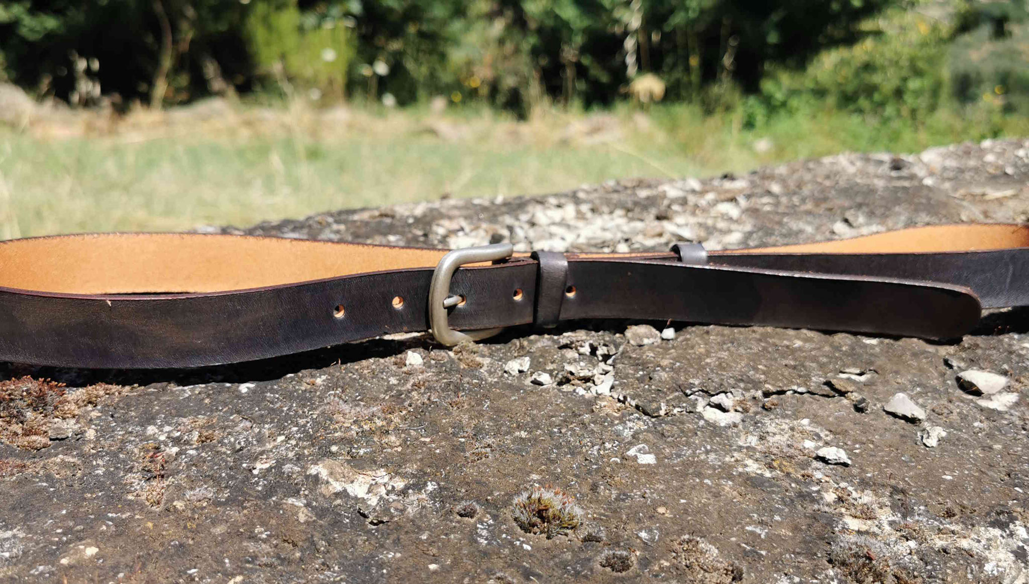 cintura cuoio marrone grigio