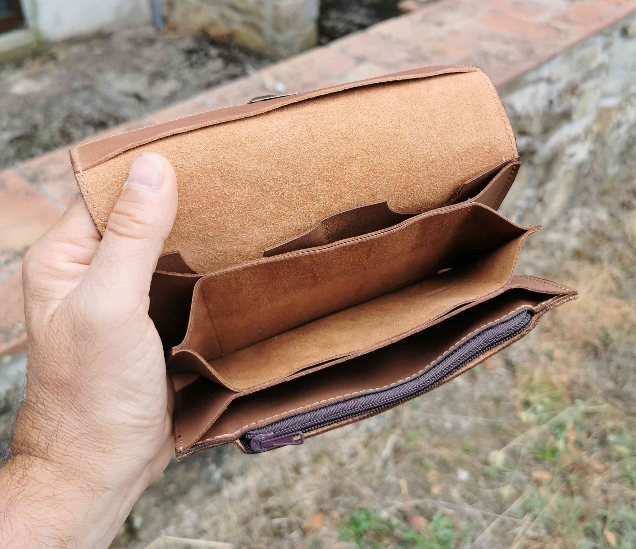 portafogli soffietto marrone