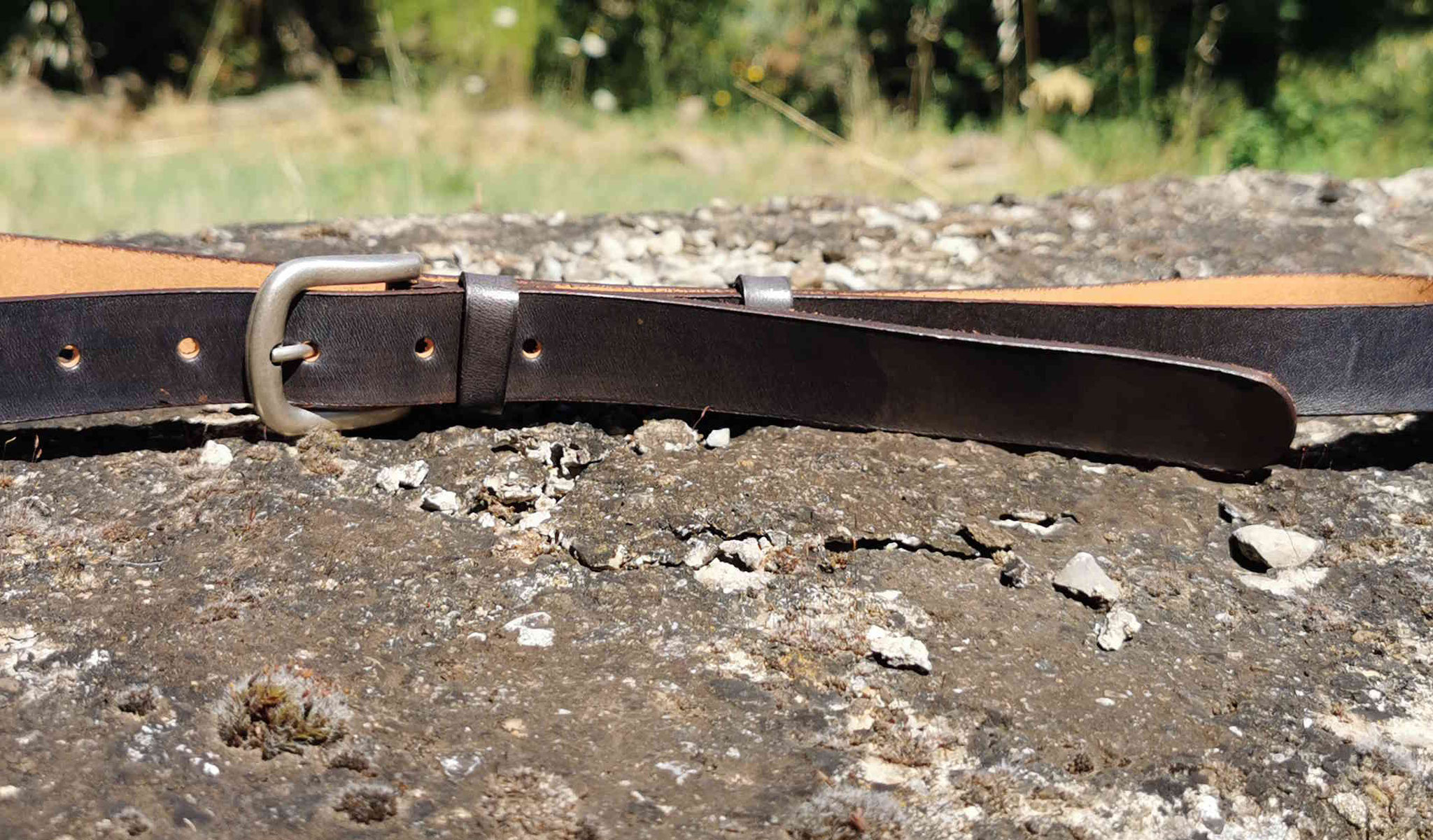 cintura cuoio marrone grigio