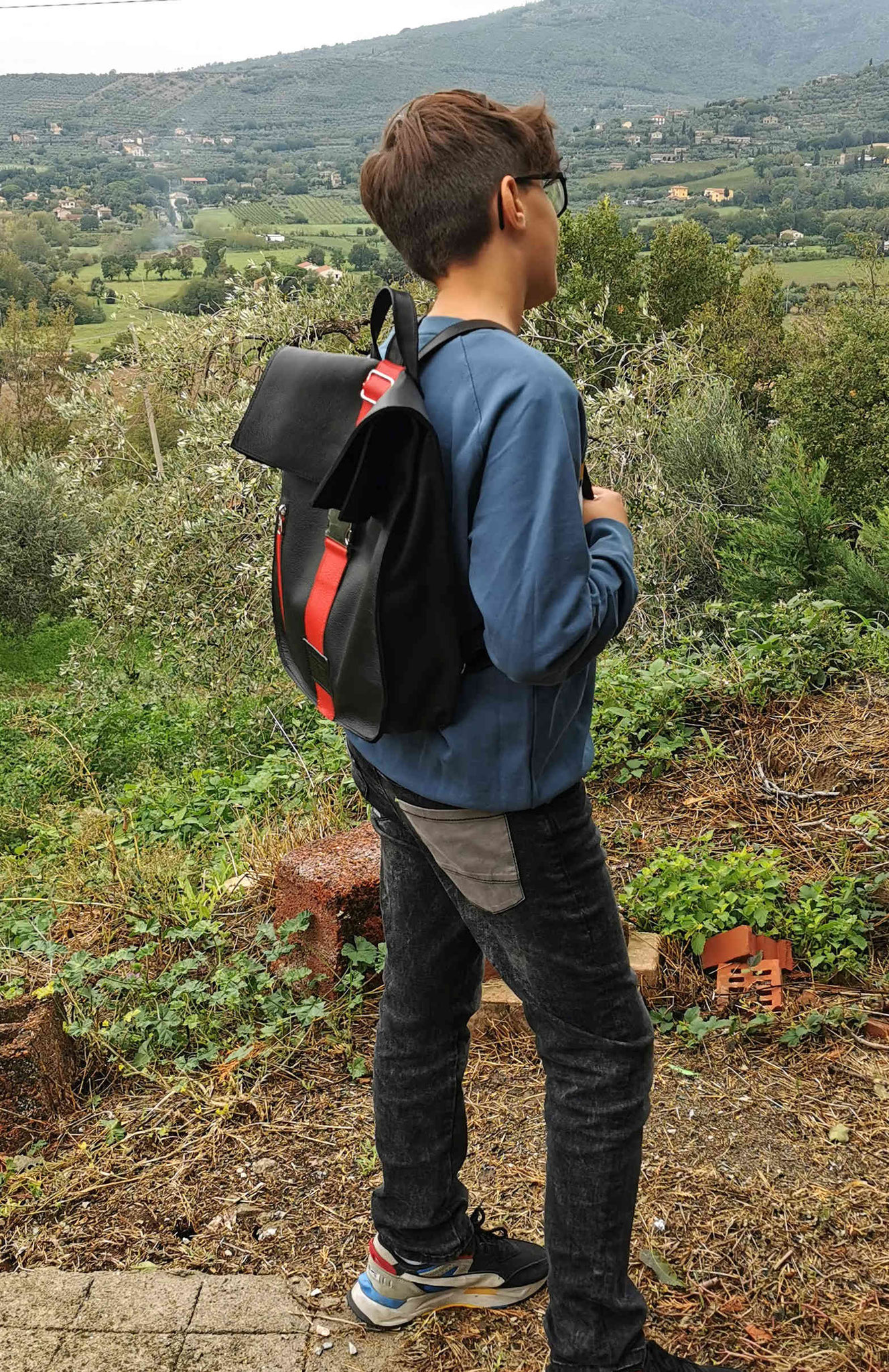 zaino in pelle nero