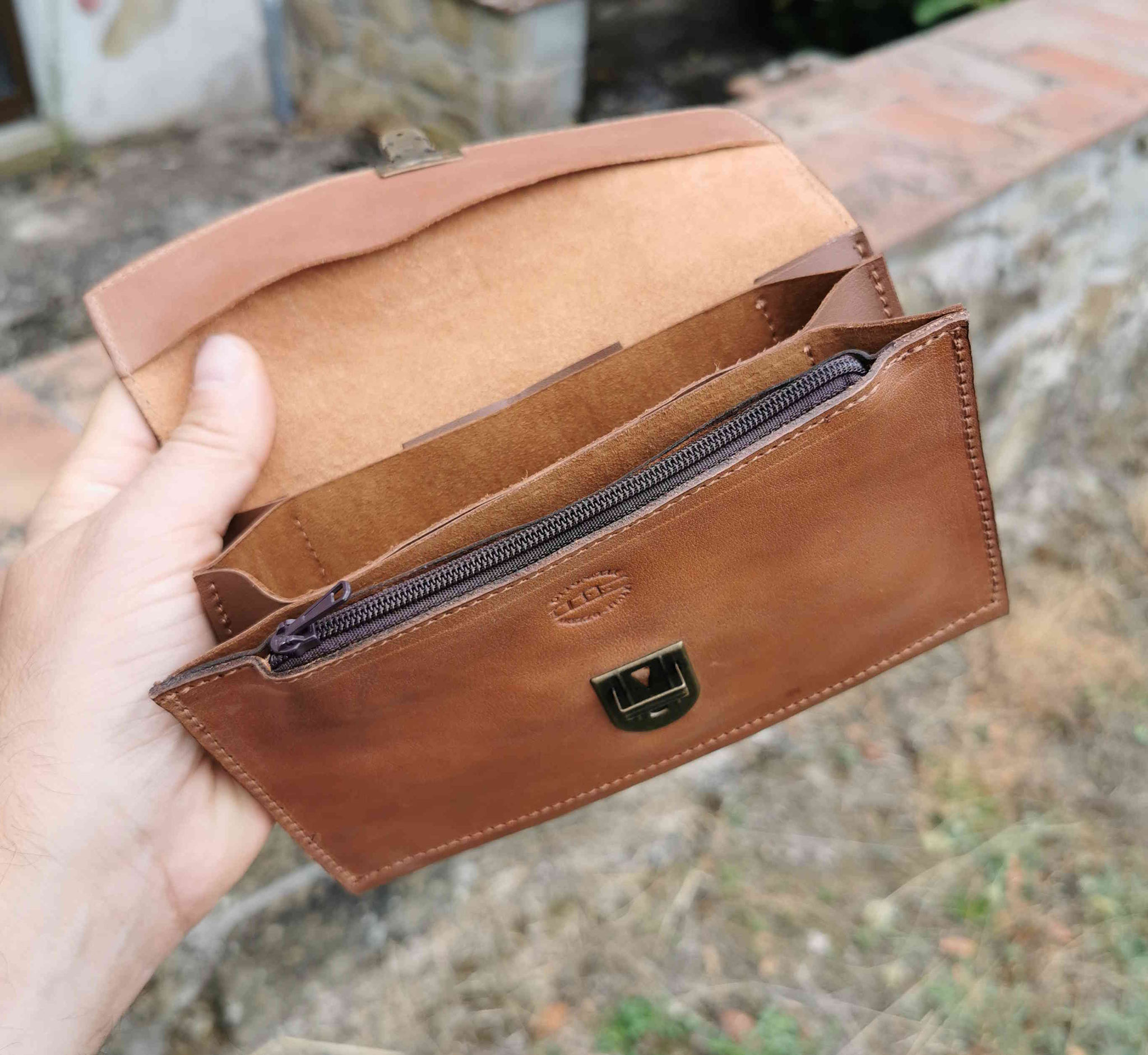 portafogli soffietto marrone