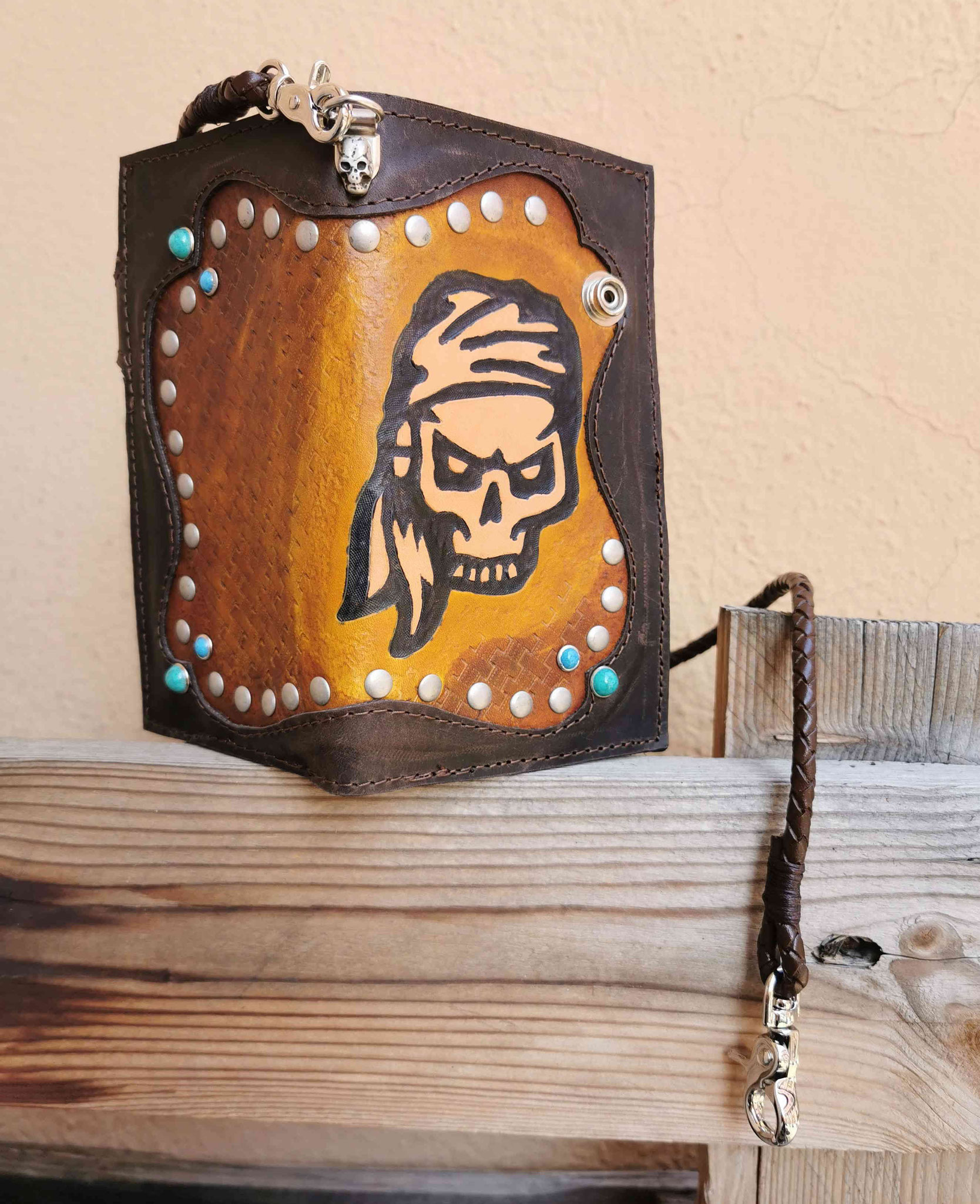 portafogli biker skull