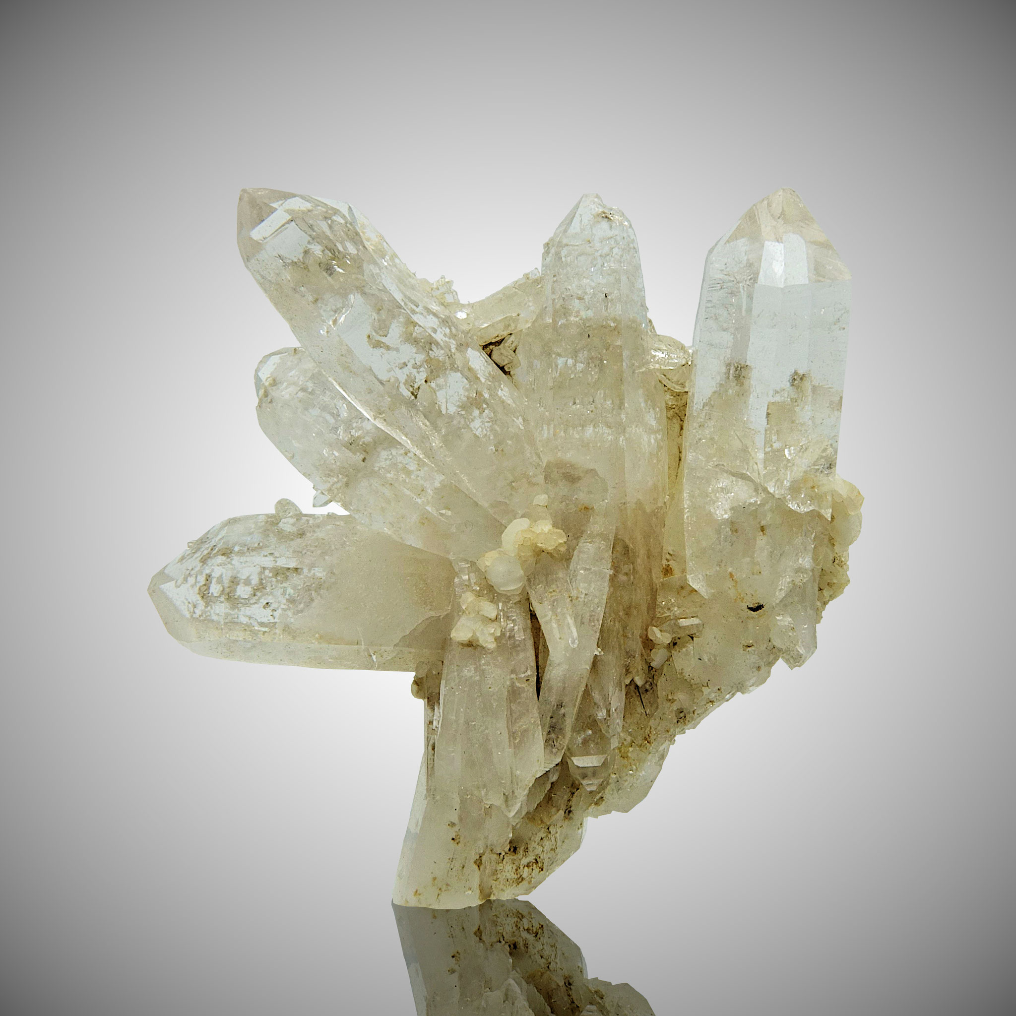 Bergkristall/Calcit, Murursprung/Muhr/Lungau, 5,1x4,9x1,8 cm