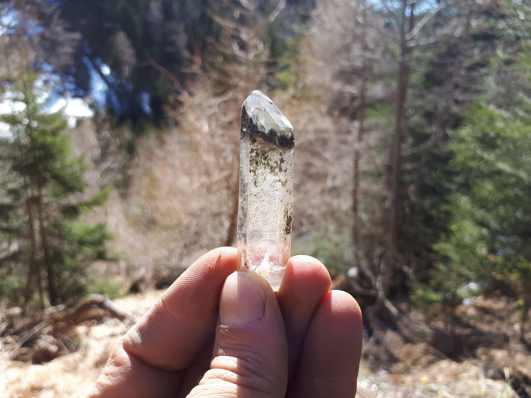 ....Rock Crystal with some Chlorite....