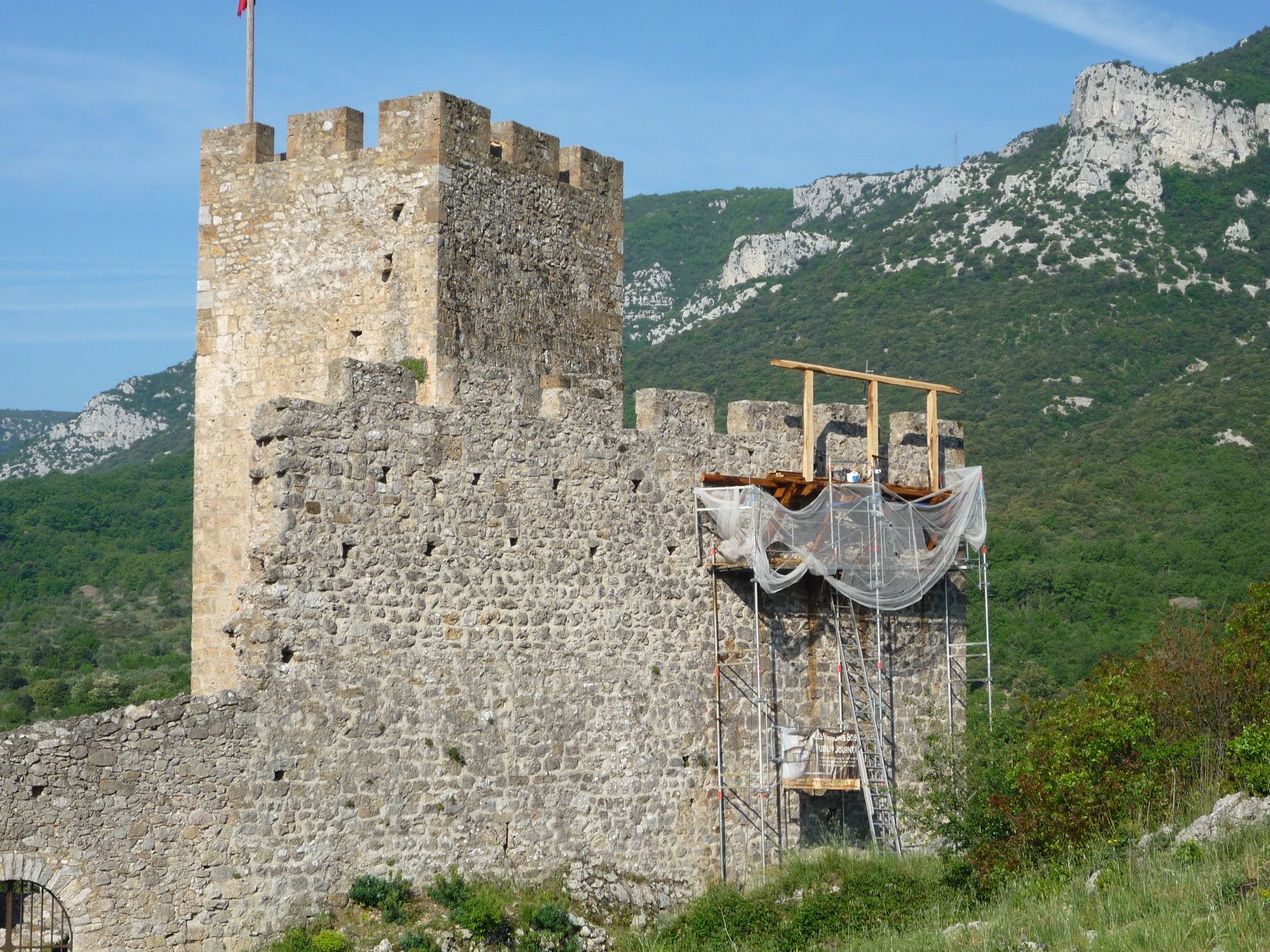 Construction du Hourd sur l'enceinte Nord 