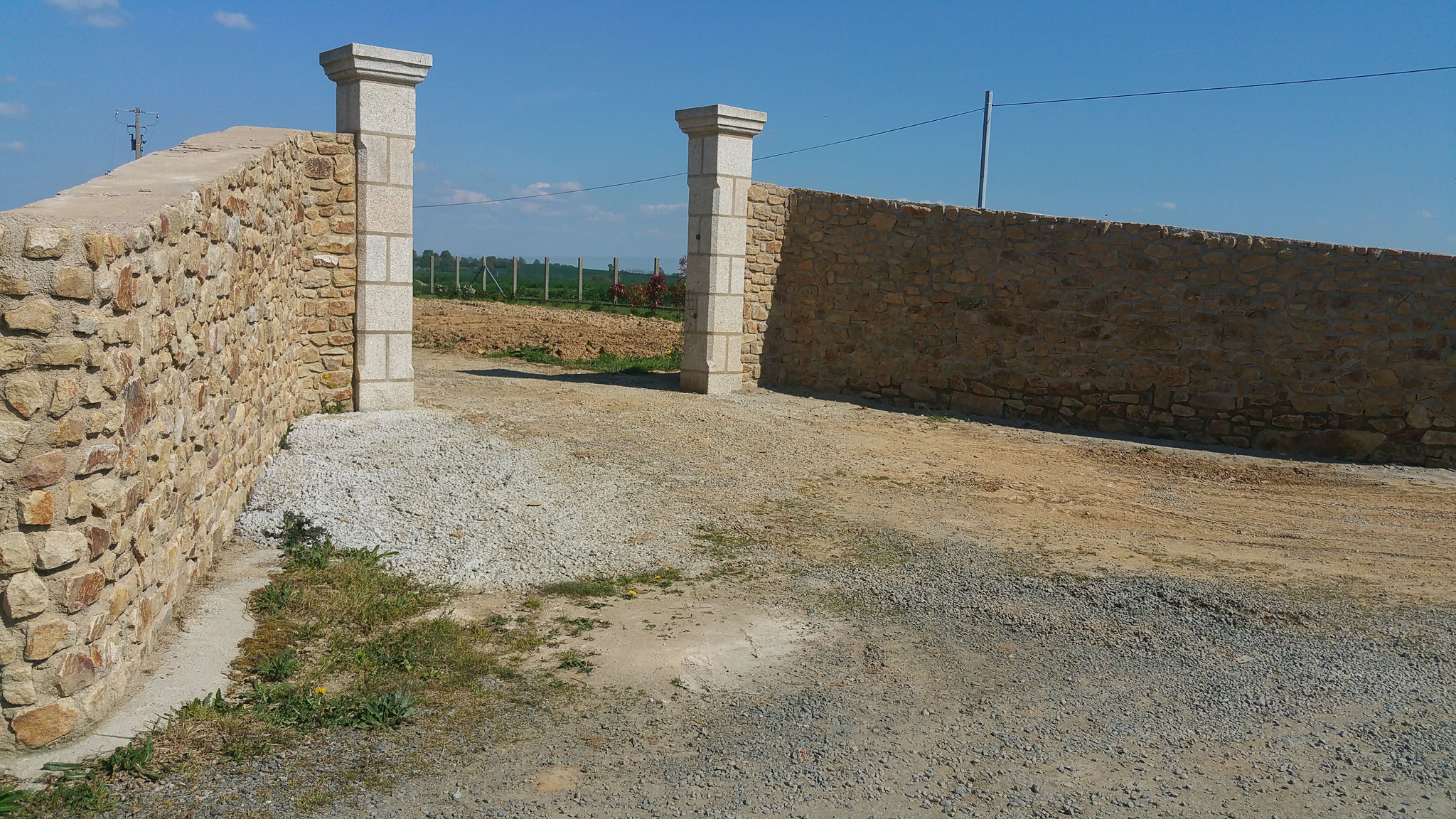 entrée piliers granit 