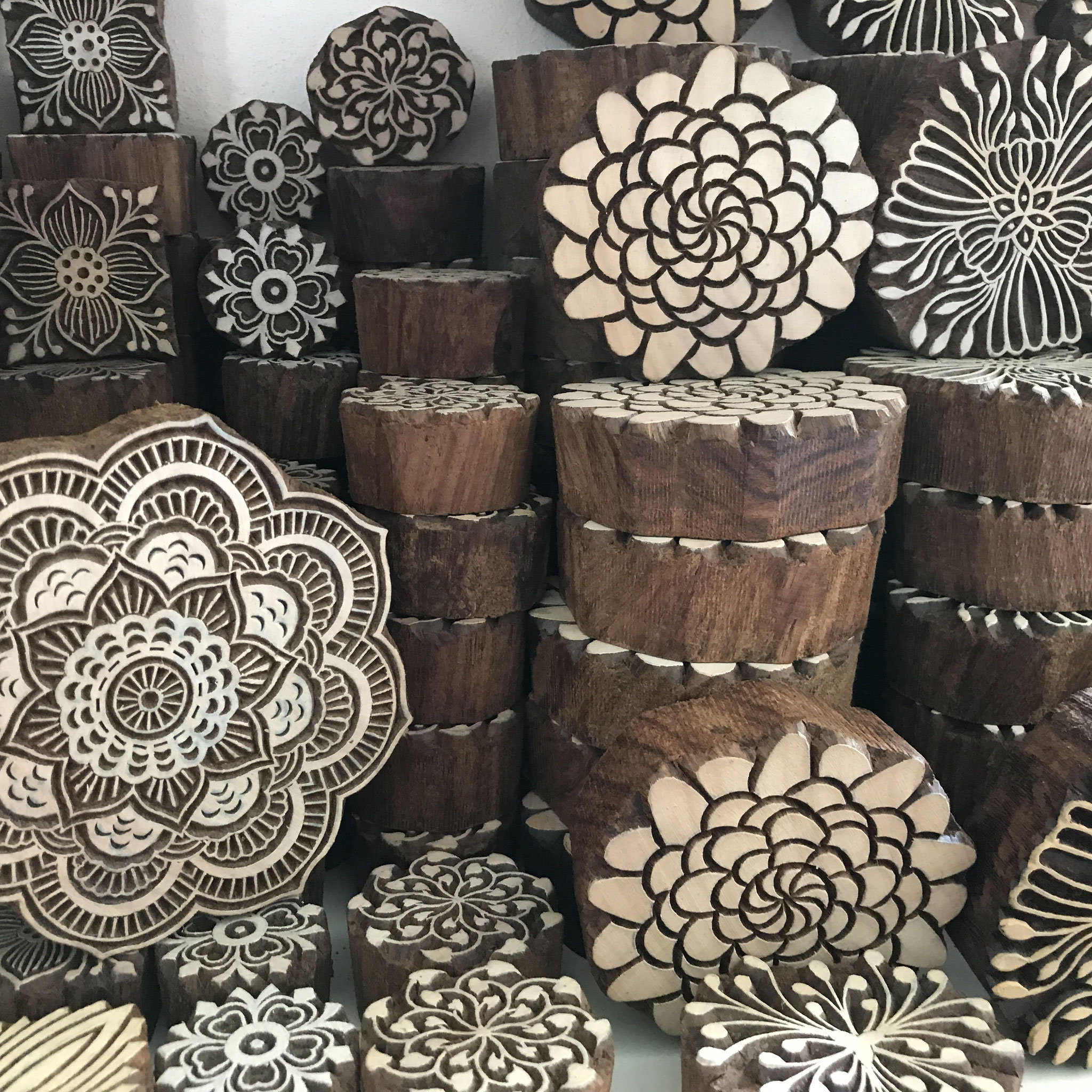 Textildruckkurs mit handgemachten indischen Blockprint Stempeln