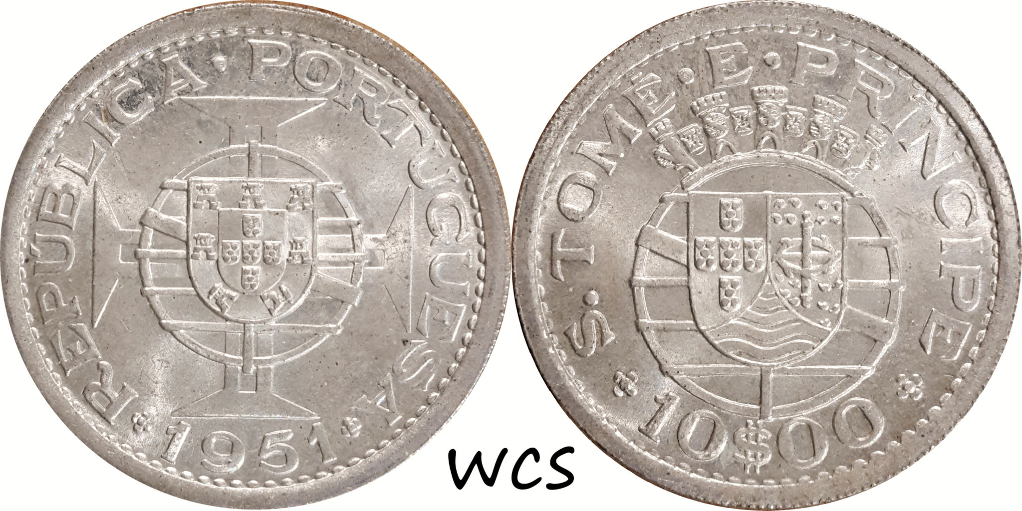 Sao Tome and Príncipe 10 Escudos 1951