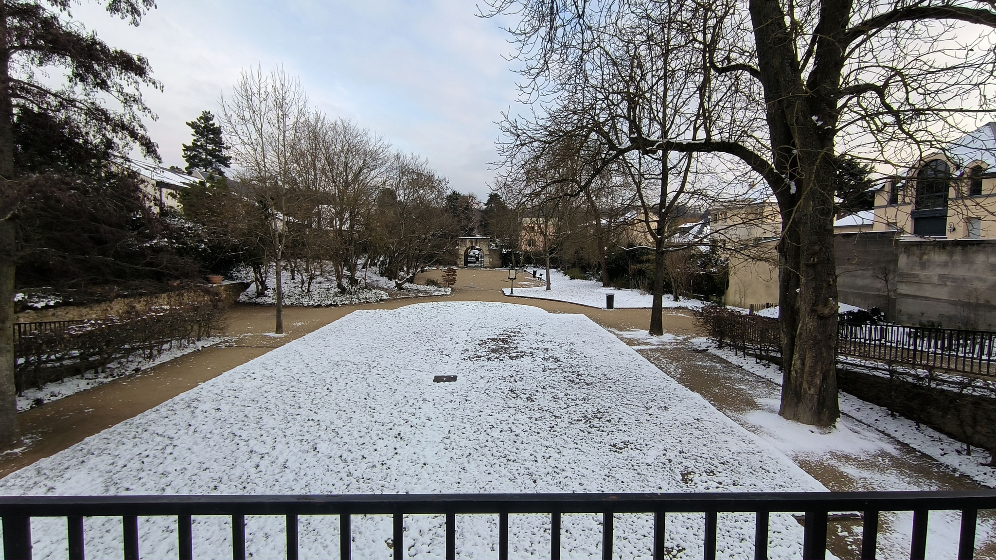 Square Jeanne d'Arc sous la neige
