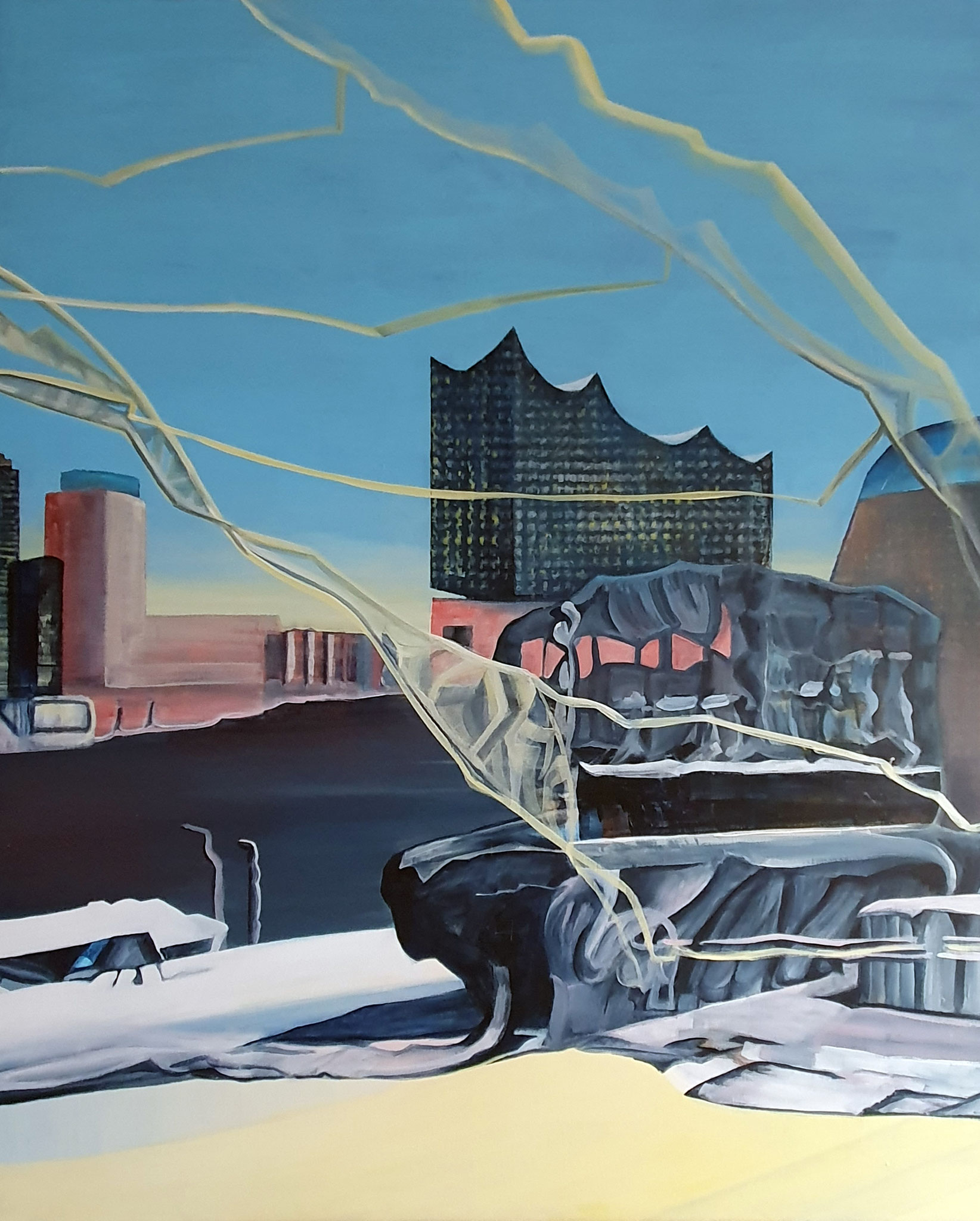 Gläsern, Mixed Media auf Leinwand, 120cm x 100cm