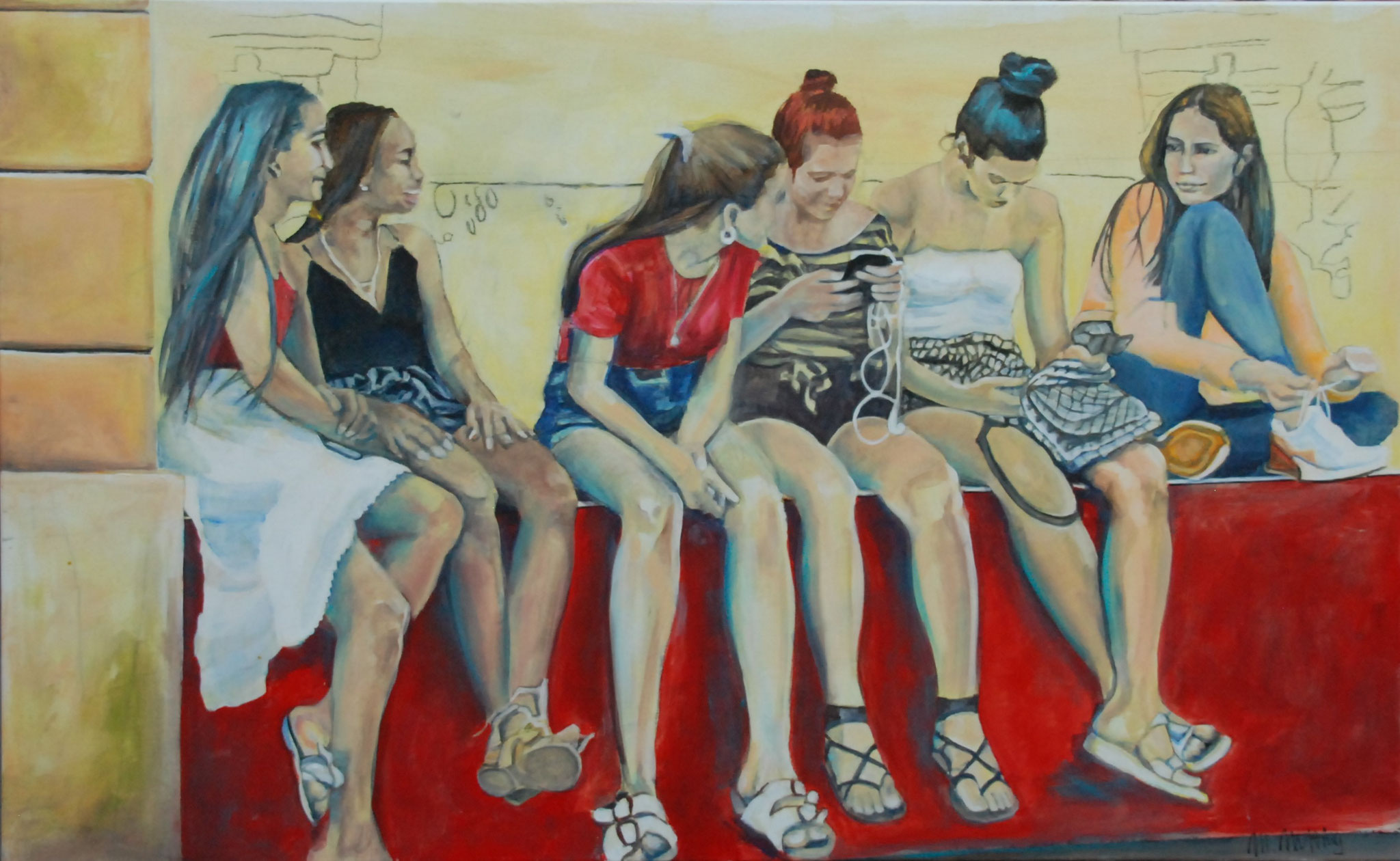 Chicas, Acryl auf Leinwand, 80cm x 130cm