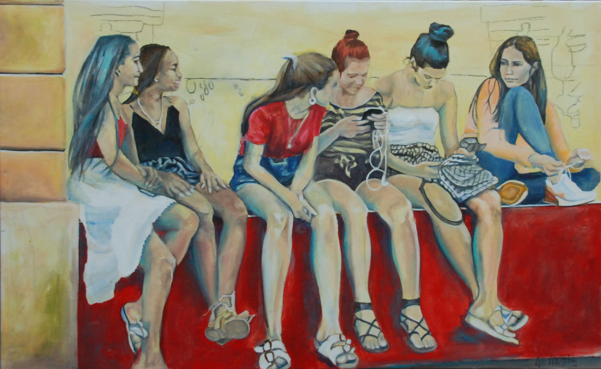Chicas, Acryl auf Leinwand, 80cm x 130cm