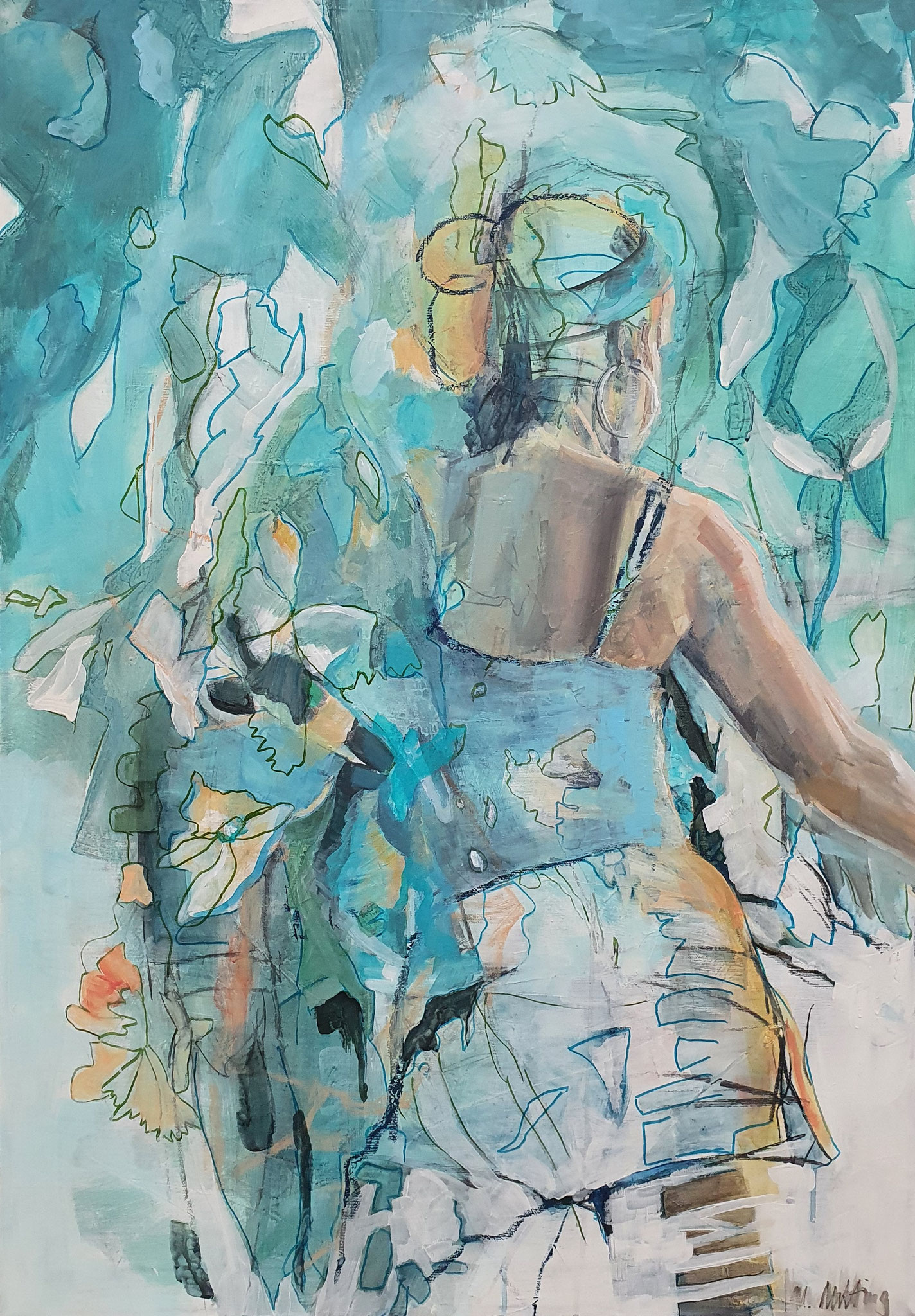 Garten Eden, Mixed Media auf Leinwand, 100cm x 70cm