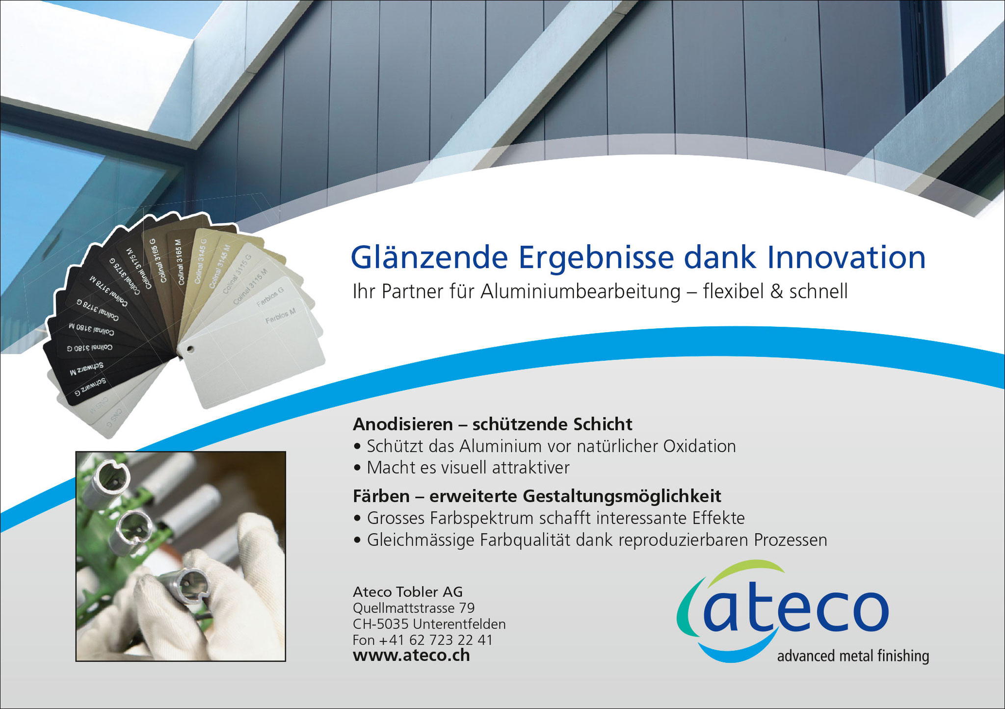 Gelegenheitsinserat Fachzeitschriften Ateco Tobler AG, Unterentfelden