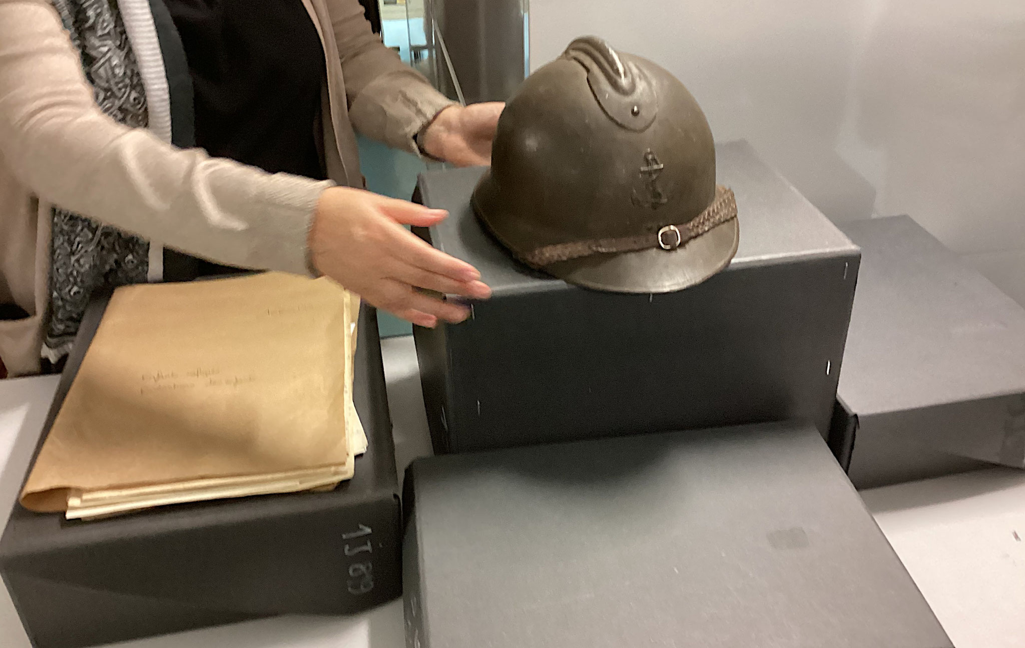 Un exemplaire de casque de soldat français (Première guerre mondiale)