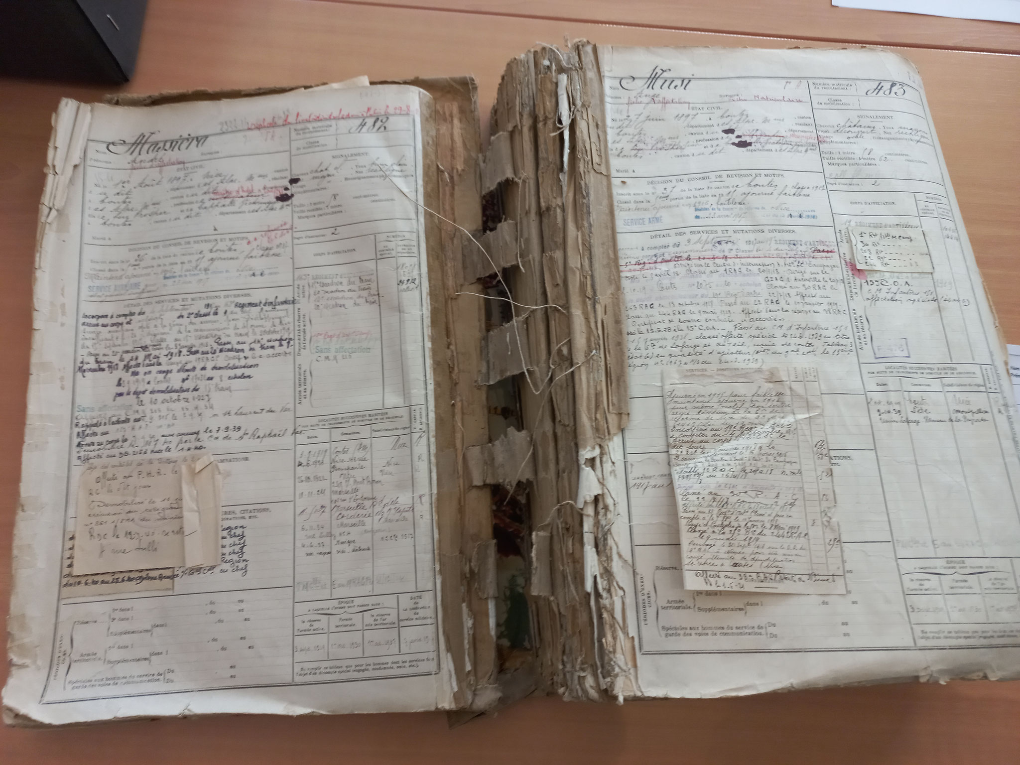 Un registre matricule