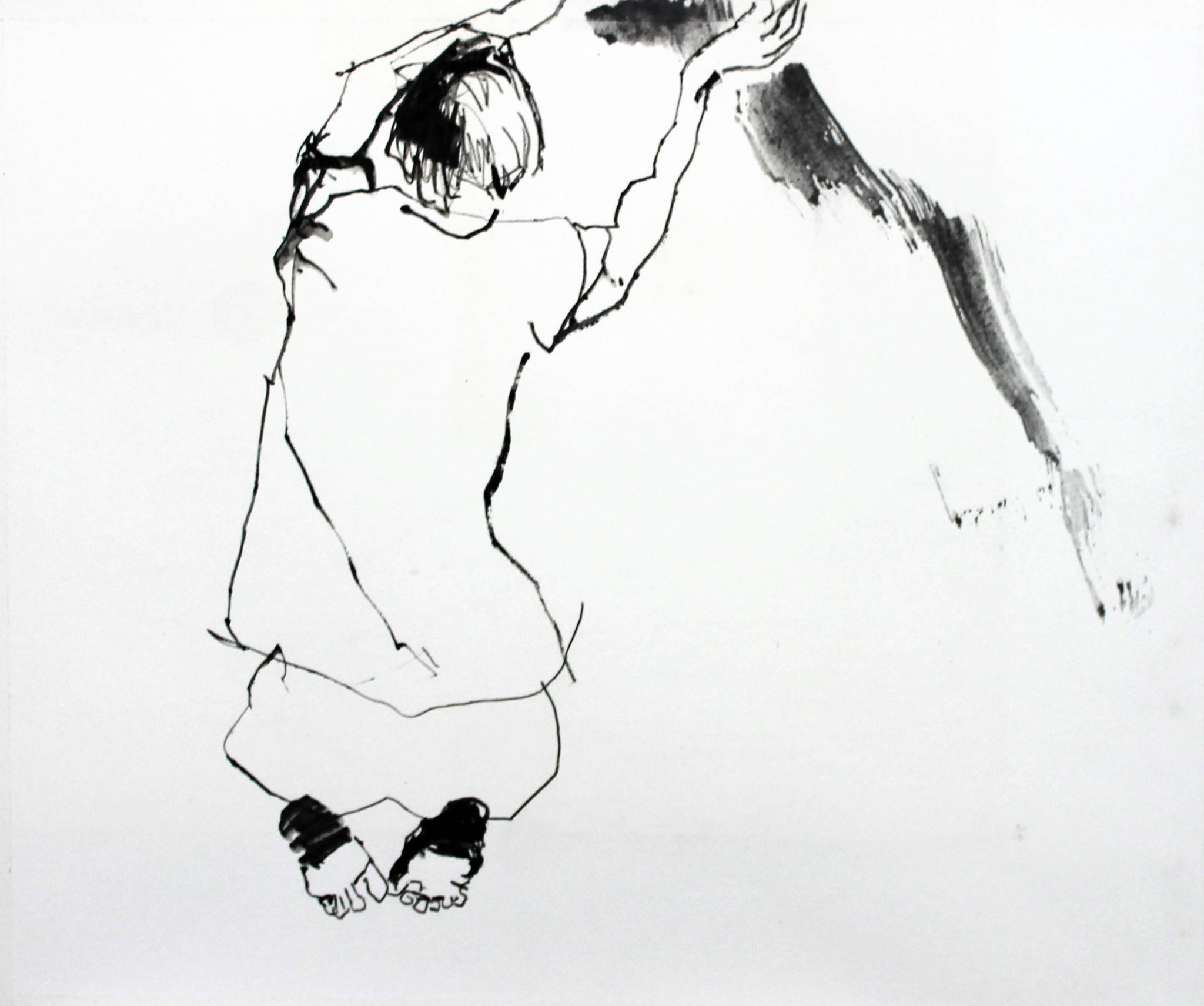 Aus der Reihe „Butoh-Tanz, live gezeichnet“ 2019 Mischtechnik 35 x 42 cm