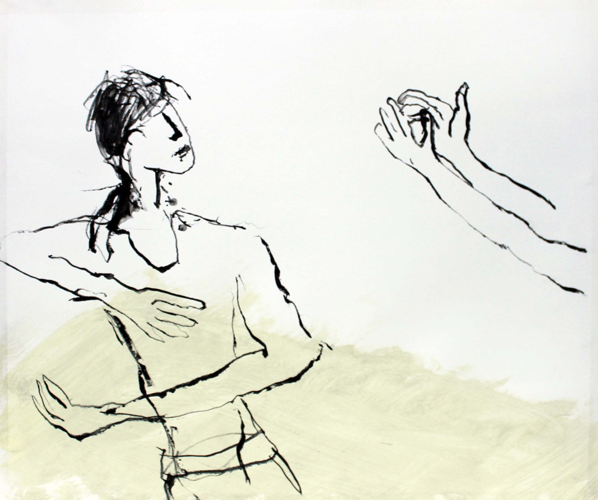 Aus der Reihe „Butoh-Tanz, live gezeichnet“ 2019 Mischtechnik 35 x 42 cm