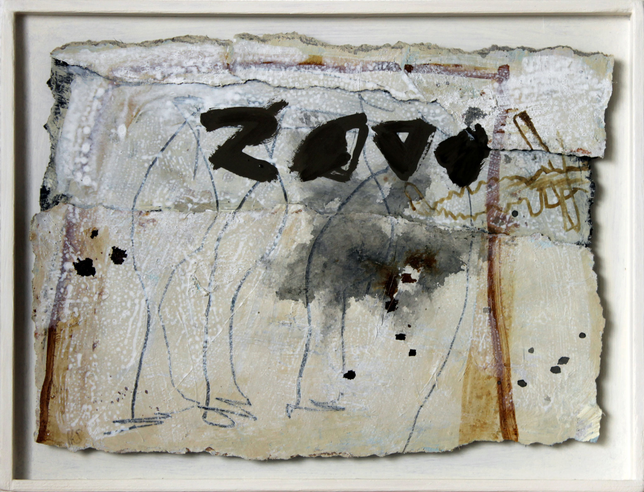 Aus der Reihe `Paperworks` P13,  2018,  Papier / Beize / Tusche, 35 x 45 cm