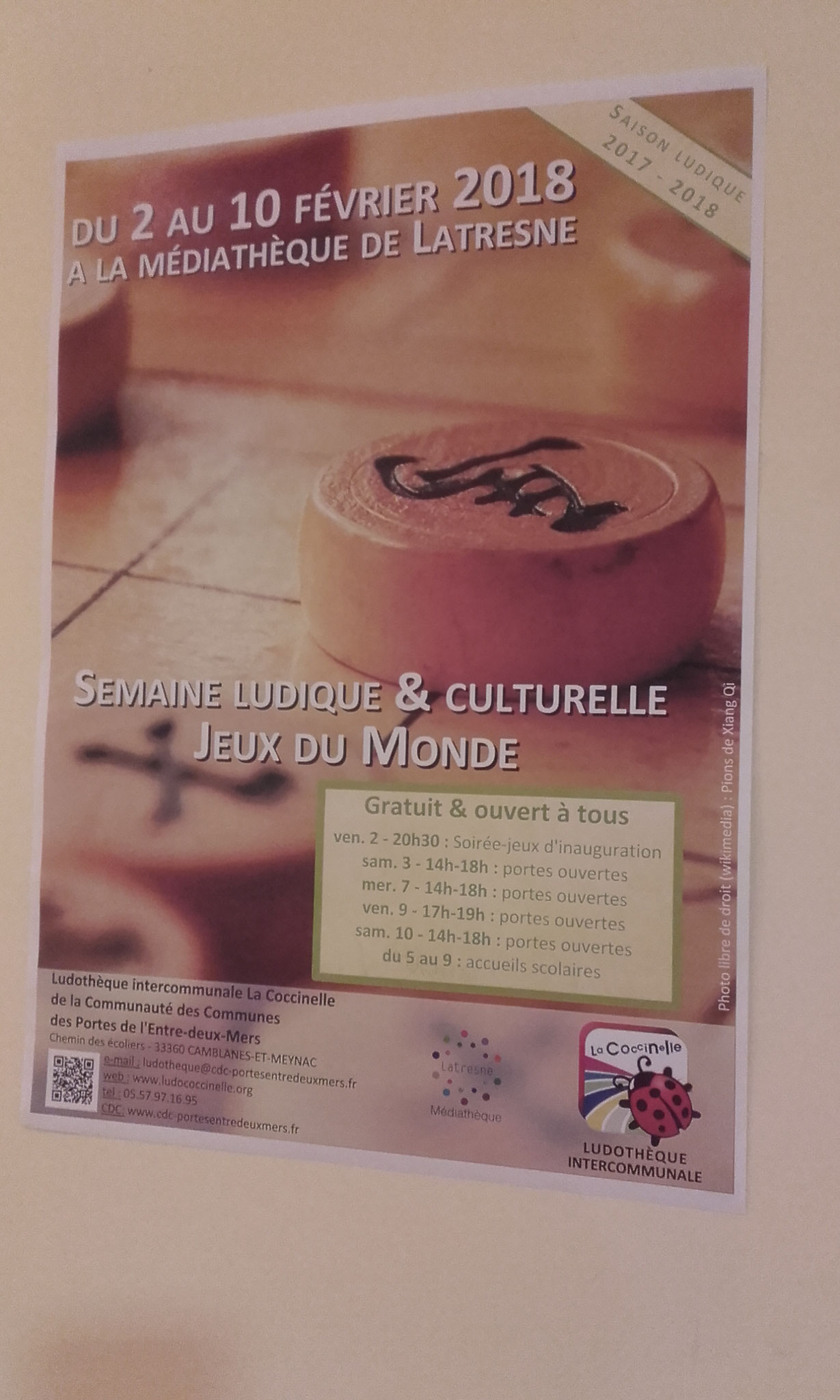 affiche de la semaine ludique & culturelle