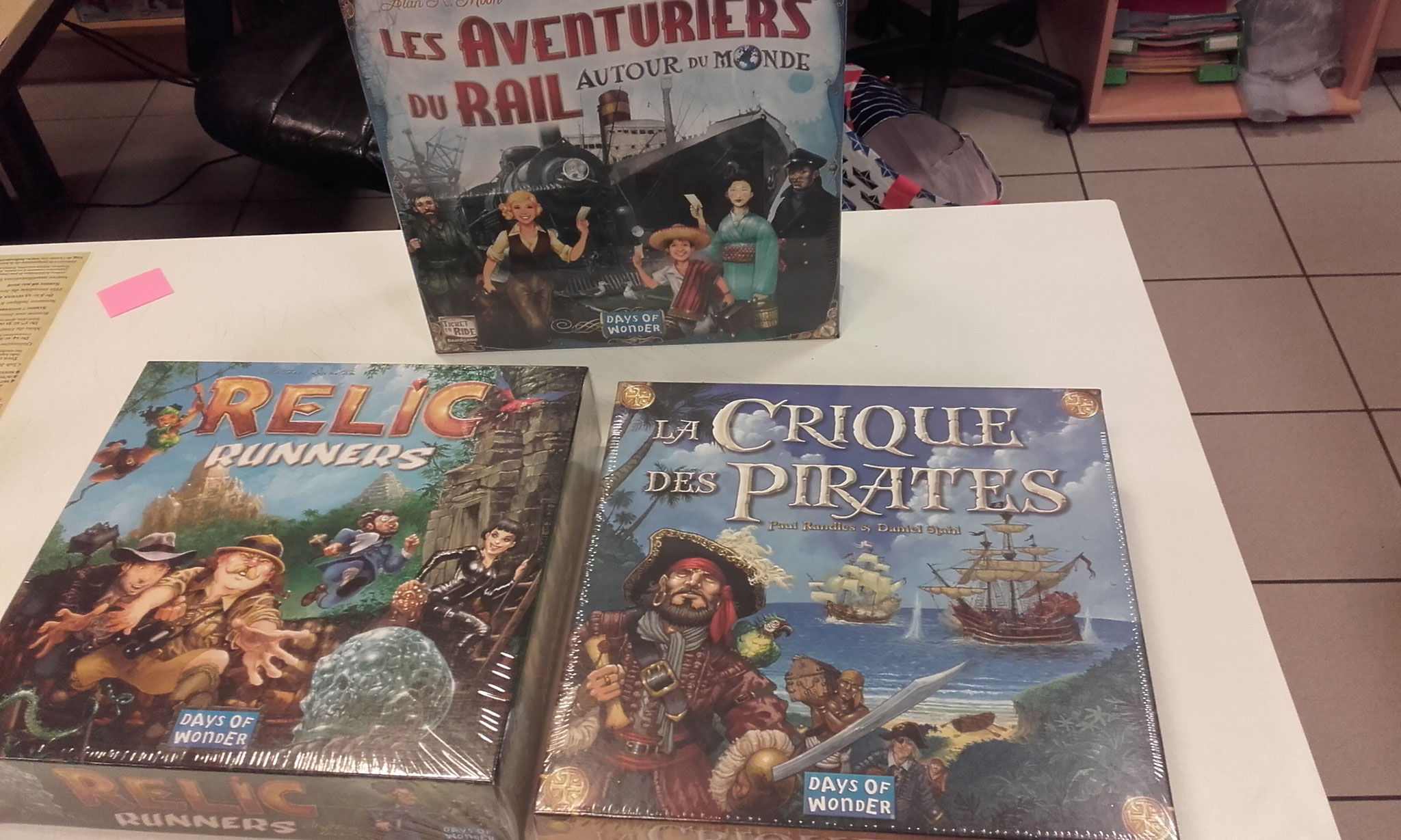 Les lots offerts par Days of Wonder pour le tournoi