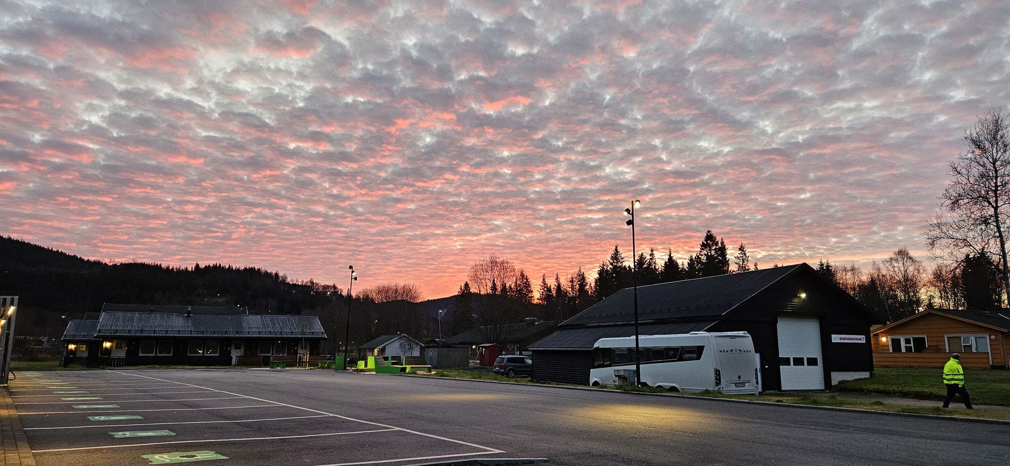 Sonnenaufgang über der Sanistation