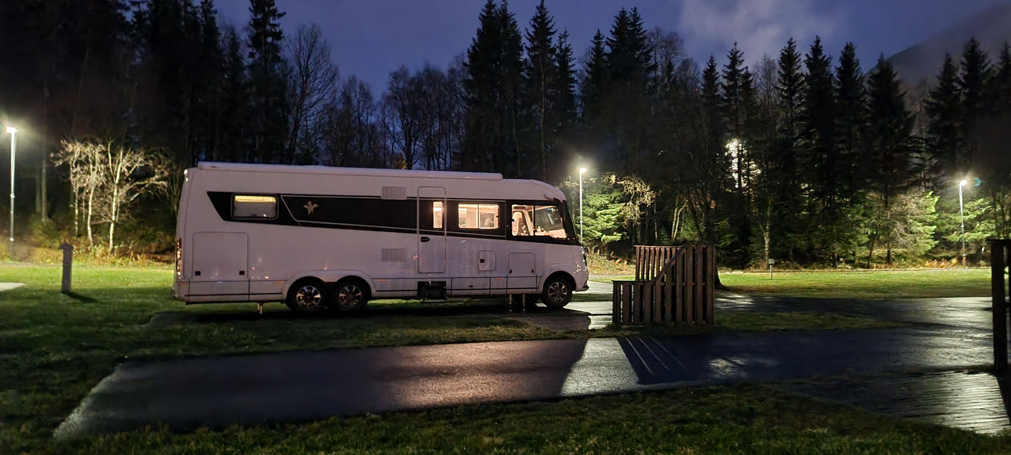 Unser Stellplatz in Mosjøen...