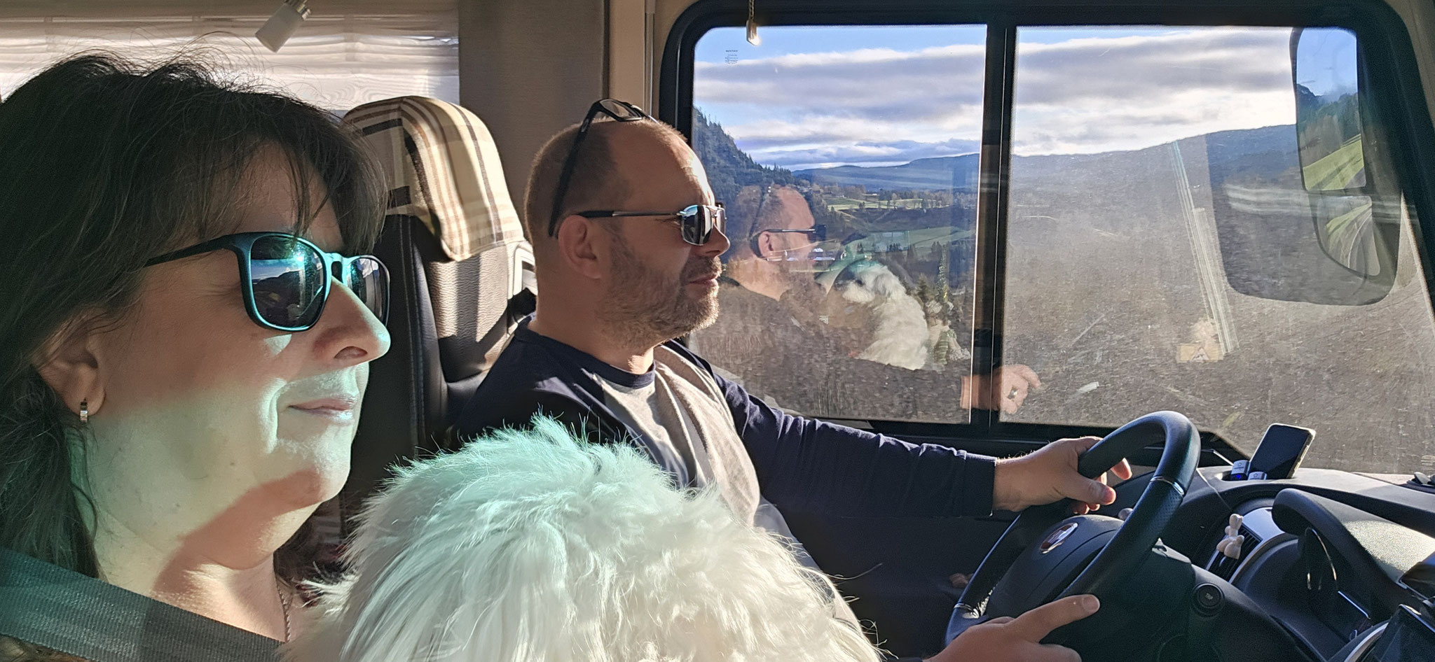 Wir drei in der Sonne unterwegs